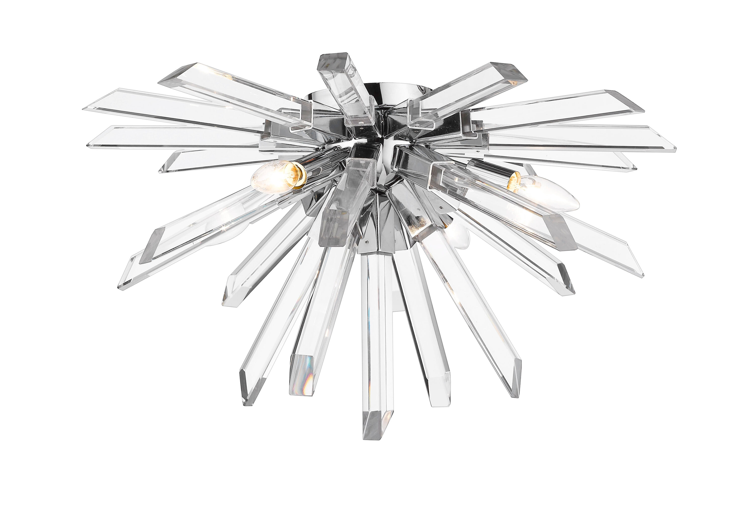 Modern Crystal Chrome LED Globe Ceiling Light