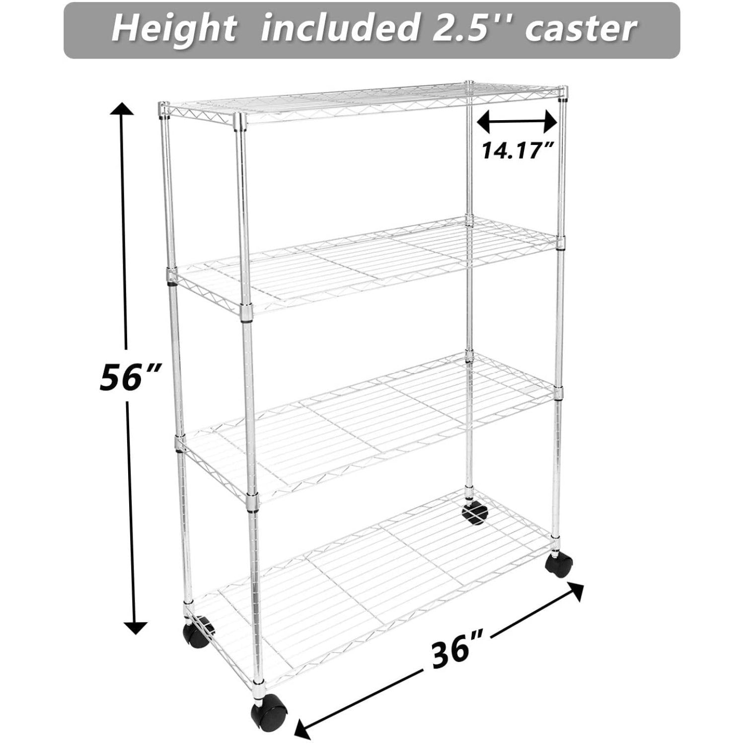 JASMODER W113457063 Chrome Metal 14.17-Inches W x 56.00-Inches H x 36.00-Inches D )