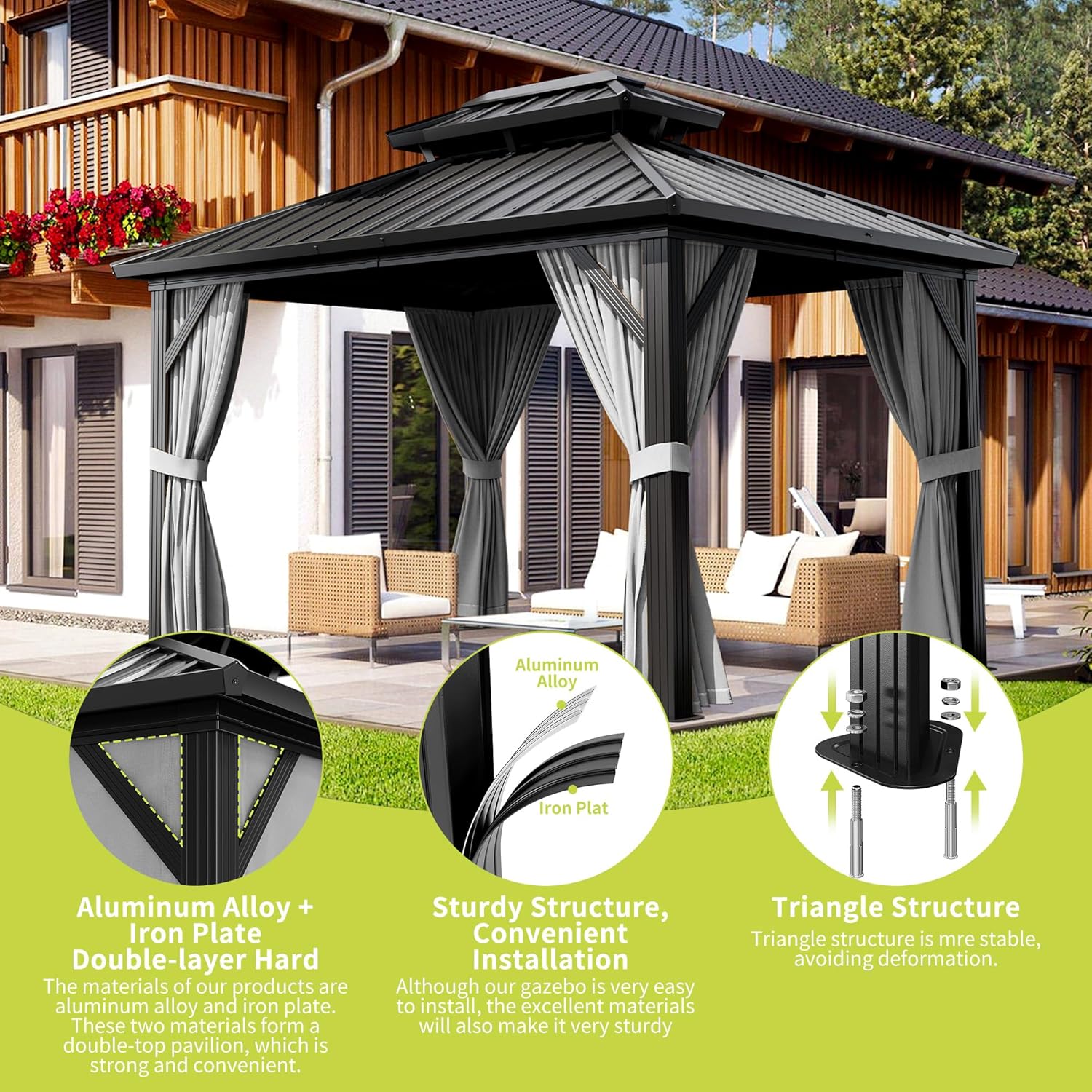 WhizMax LRB-VAM-1EPPG65V Wood-Resin-Gazebos - View #2