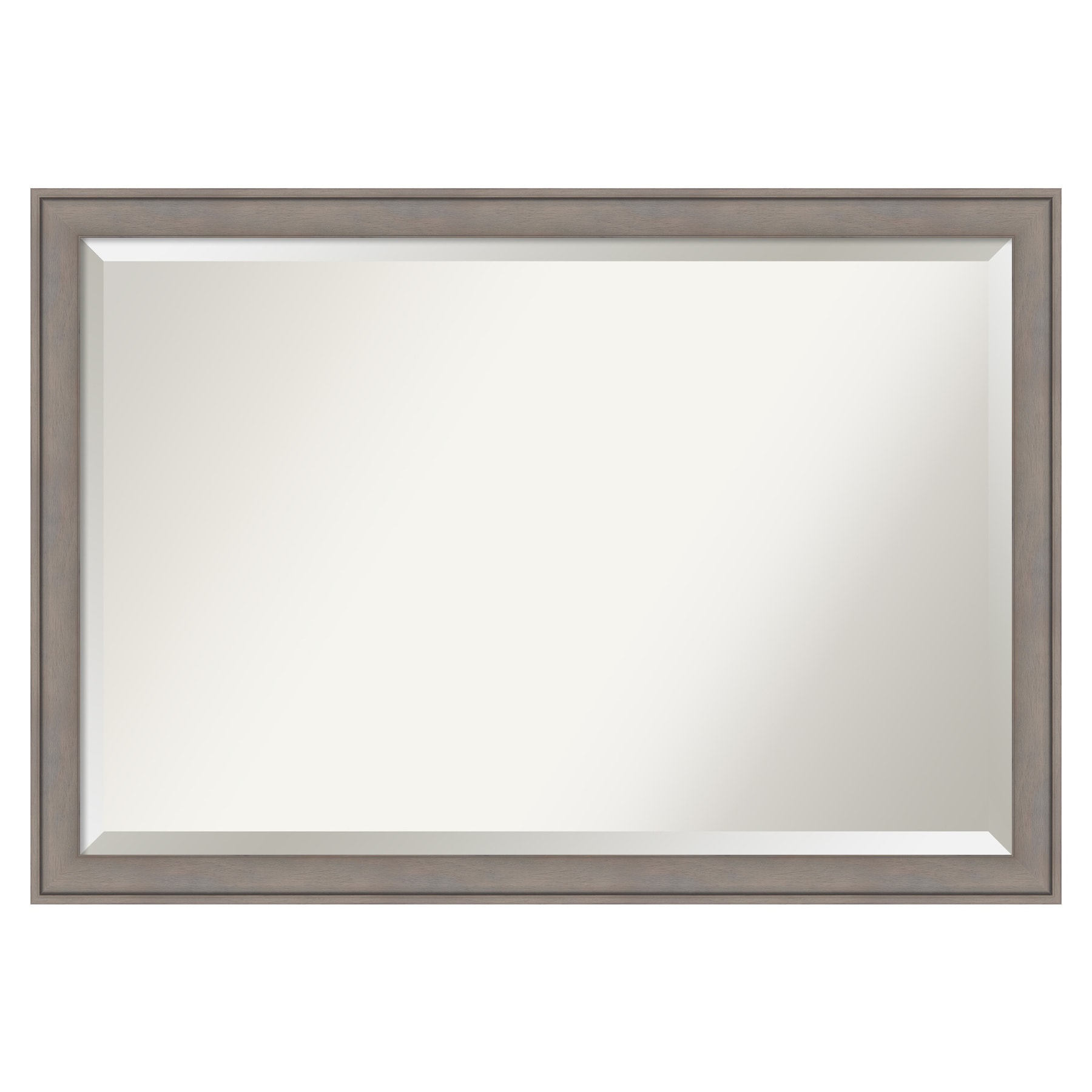 Amanti Art DSW3941611 39.5-in x 27.5-in Framed Rectangle Bathroom Vanity Mirror ( Satin Grey )