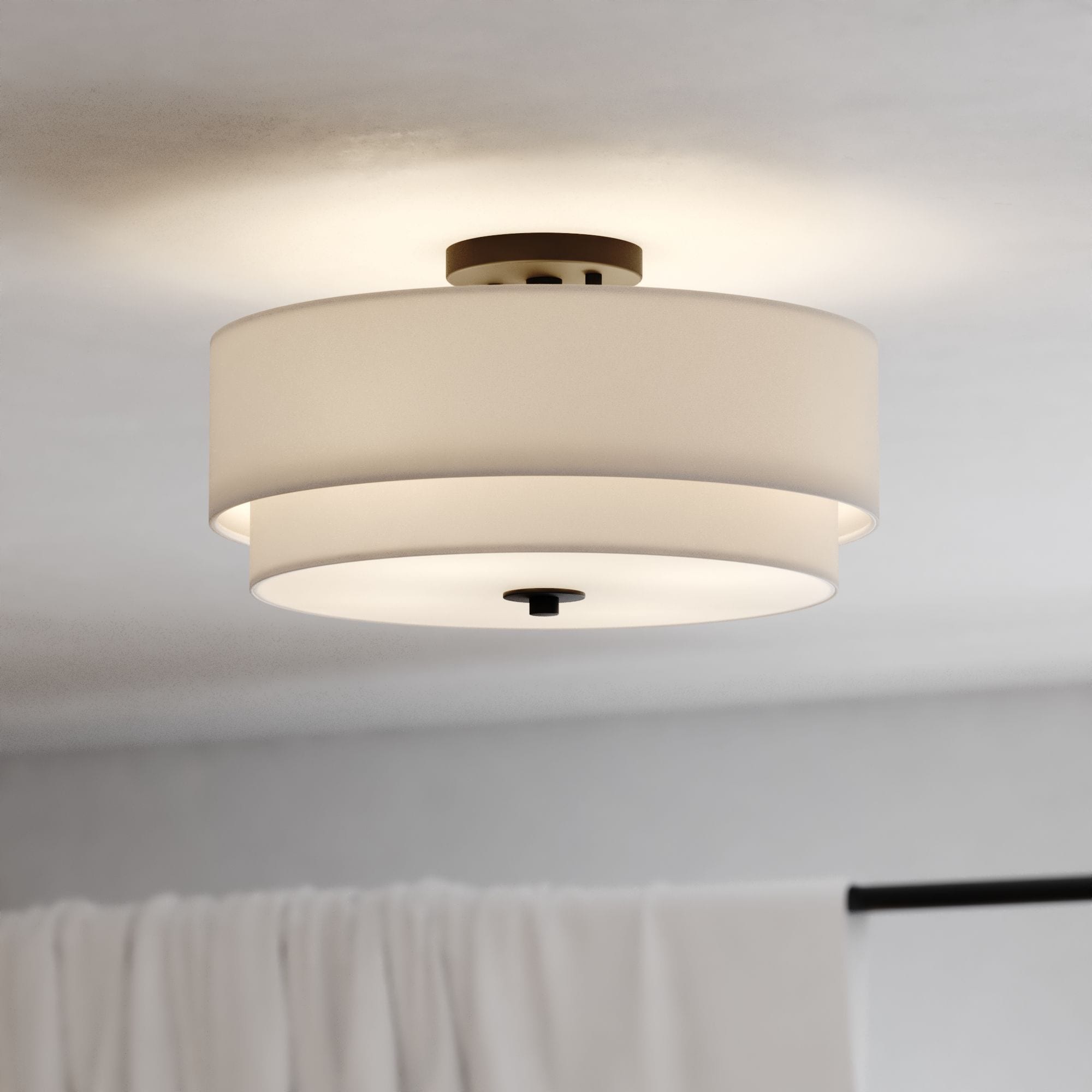 Cascadia C0281 Burnaby 3 -Light 16-in Black Semi Flush Mount Light