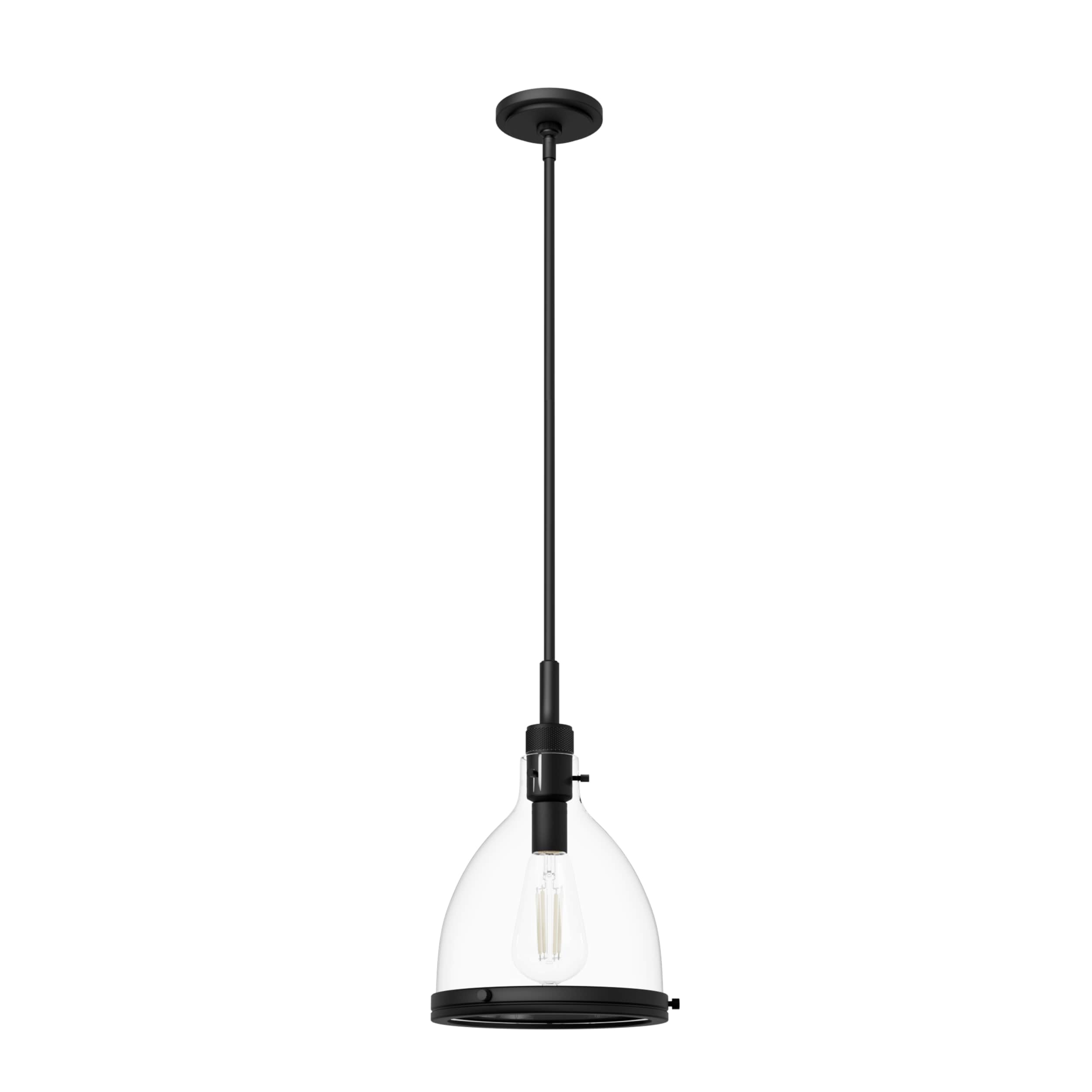Hunter Van Nuys 3-Light Alturas Gold Transitional Clear Glass Linear LED Mini Hanging