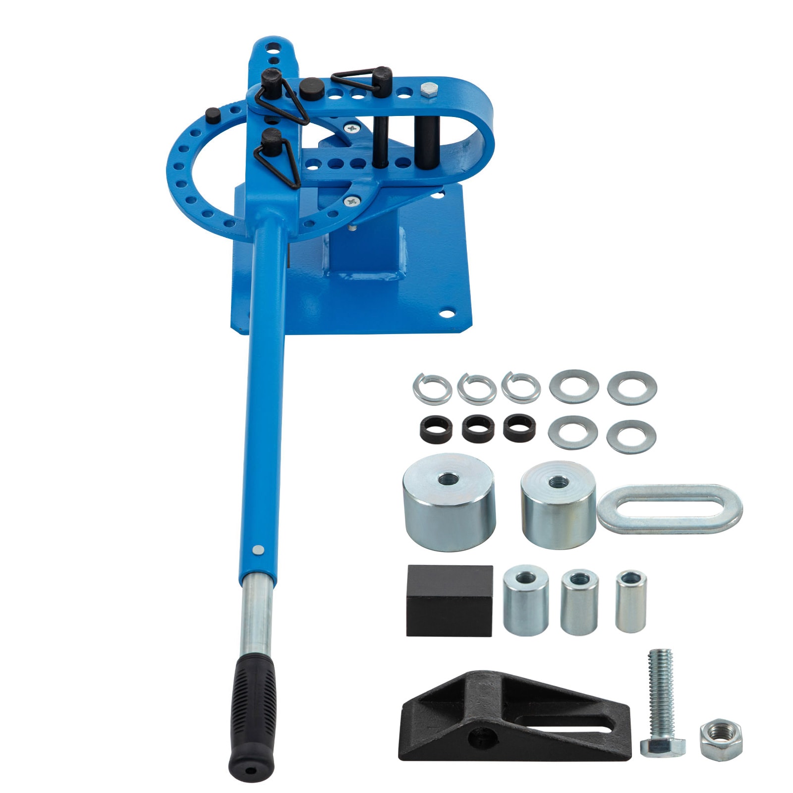 GIVIMO Manual Metal Rod Bender with 7 Dies and 44-in Handle 1-in to 3-in Die Set Round and Square Bar Bending Tool for Railing Scroll and Metalwork Fabrication