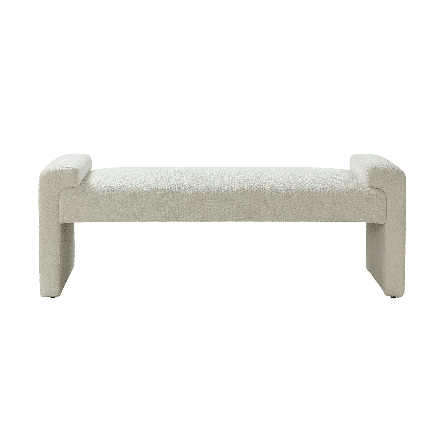 14 Karat Home BEJK0788-IVY Modern Ivory Accent Bench 58.5-in x 17-in x 20-in