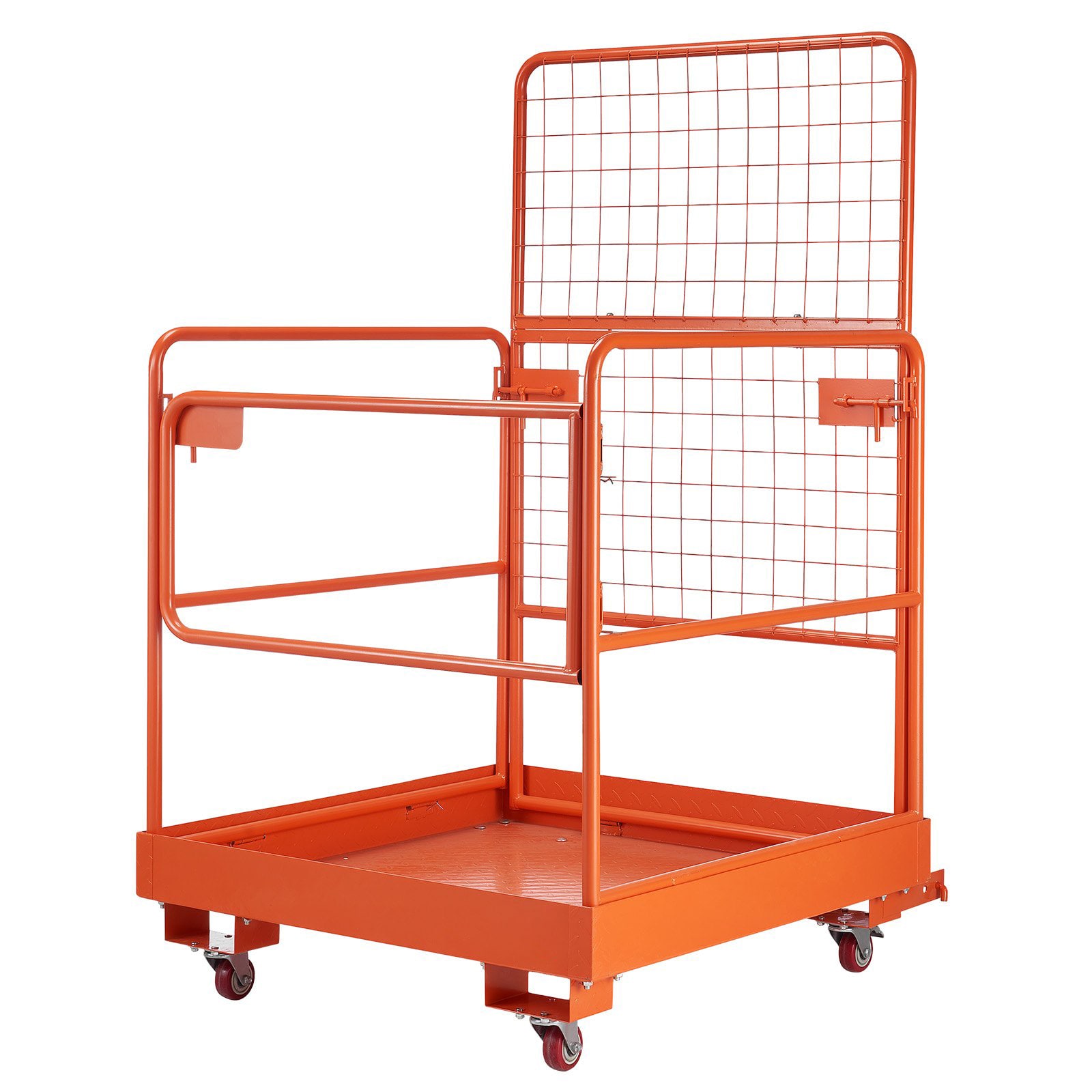 Mecale 36.2 x 41.1-in Folding Forklift Man Basket 1200-lb Capacity Carbon Steel with 4 Wheels Orange