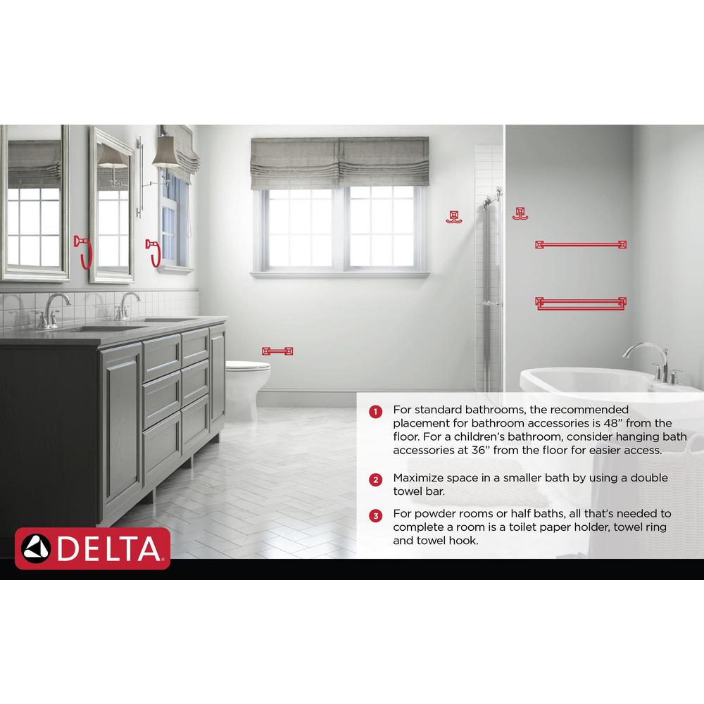Delta Cassidy 18-in Polished Chrome Wall Mount Single Towel Bar in the Towel  Bars department at