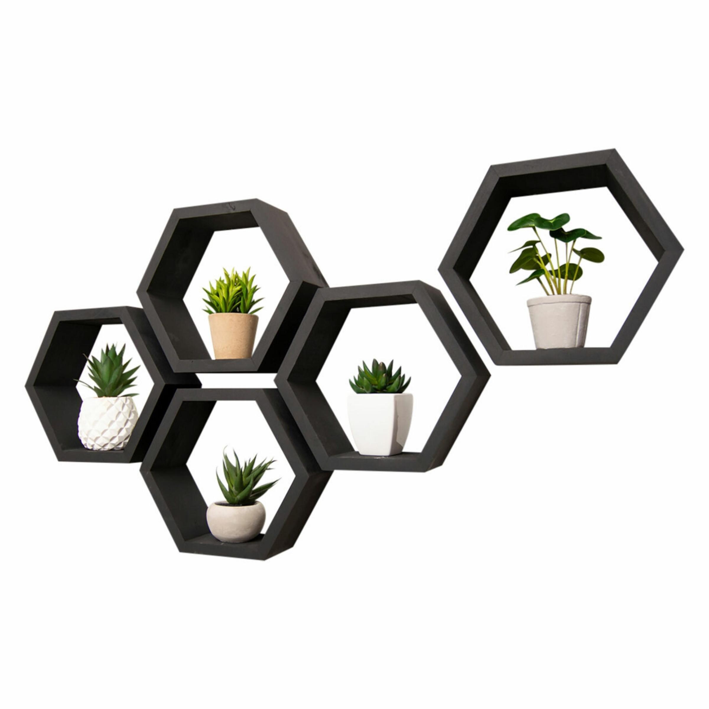TRINITY HEX-SET5-MB Wall-Mounted-Shelving - View #3