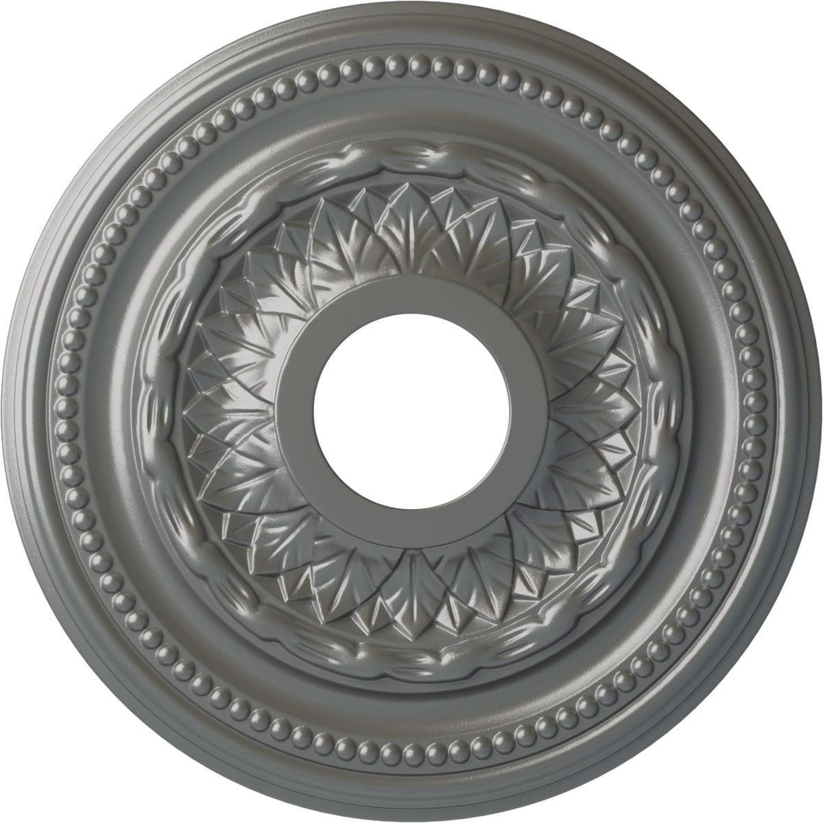 Ekena Millwork CM15GASLS Galway 15.75-in W x 15.75-in L Painted Silver Polyurethane Whole Ceiling Medallion