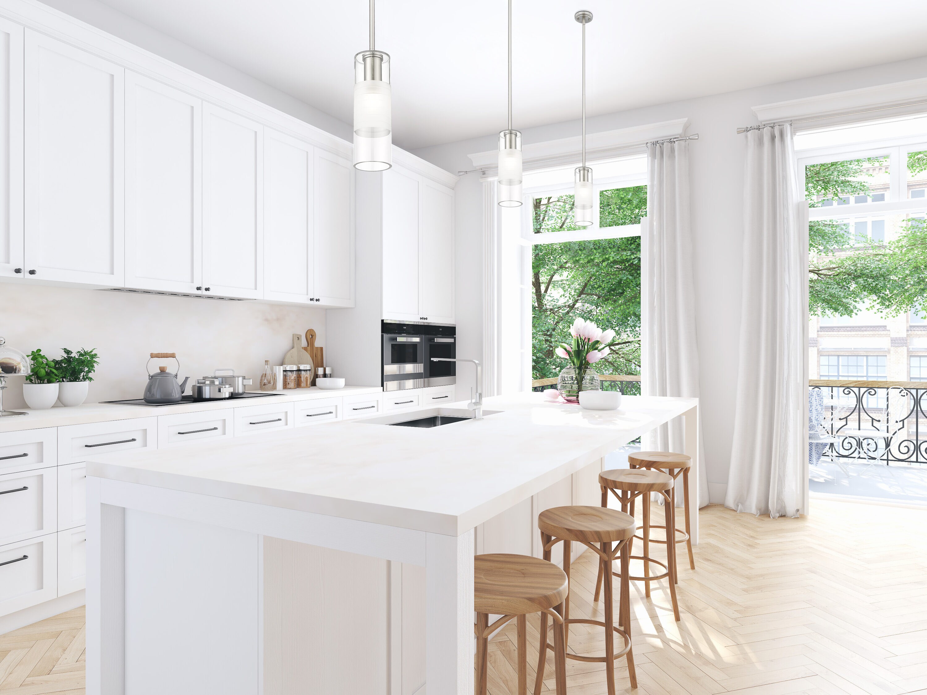 Brushed Nickel Frosted Glass Cylinder Pendant Light