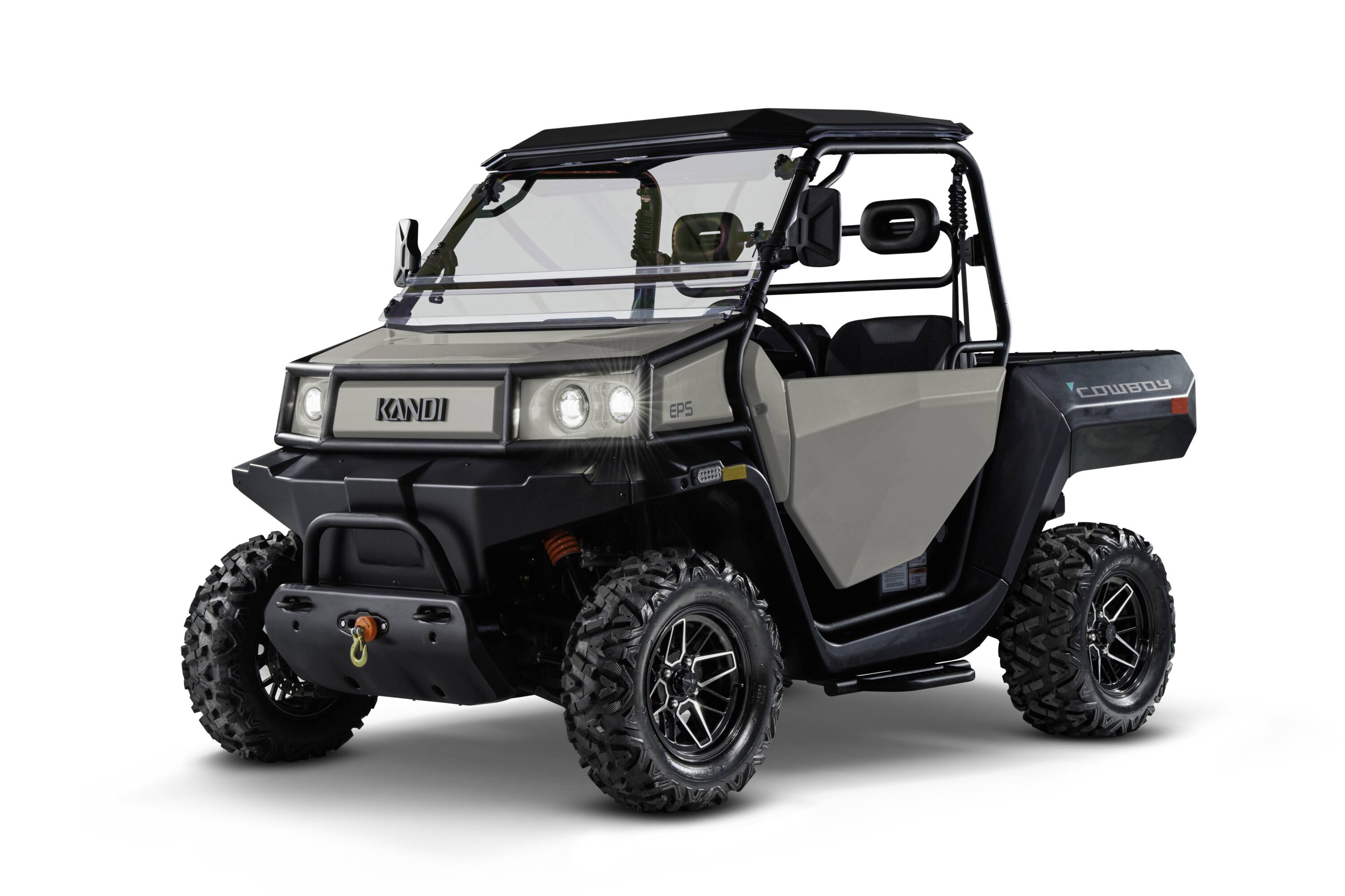 KANDI CBE10K-D Cowboy 2 Seat Electric Utv with Lithium Battery and Electric Tilting Cargo Bed- Desert