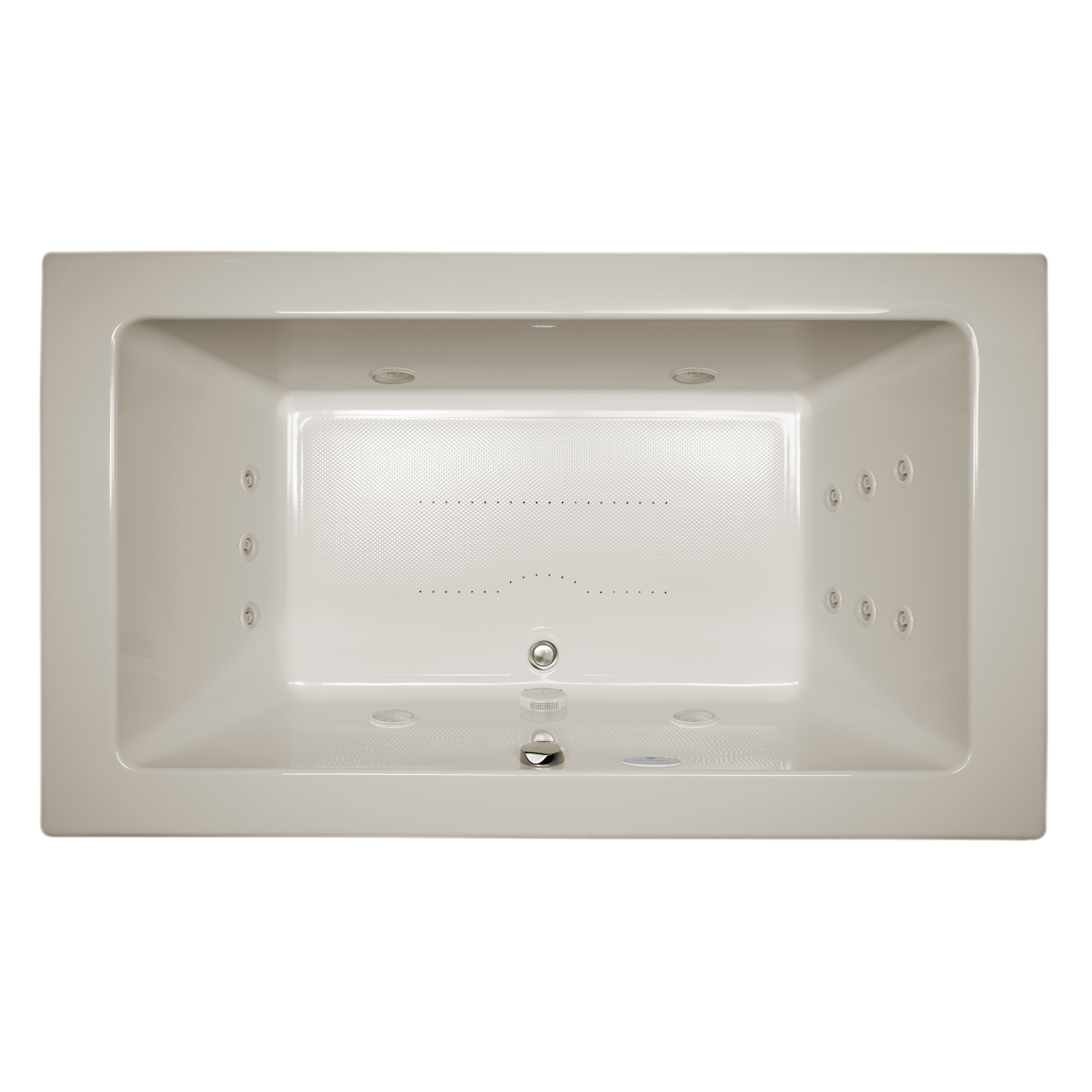 Jacuzzi KW65969 Sia 36-in x 66-in Oyster Acrylic Rectangular Drop-in Whirlpool and air bath combination tub ( Front center Drain )