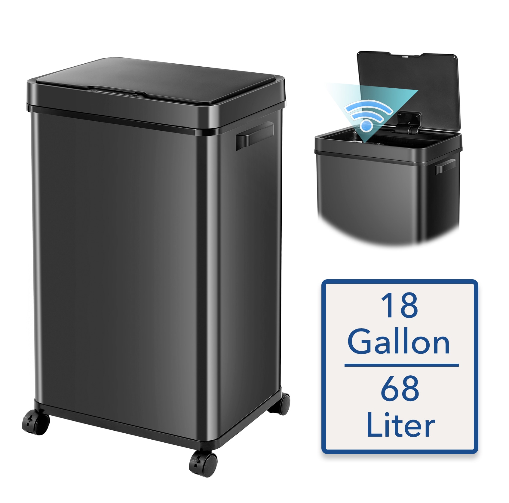 23 Gallon Large Sensor Trash Can with Wheels