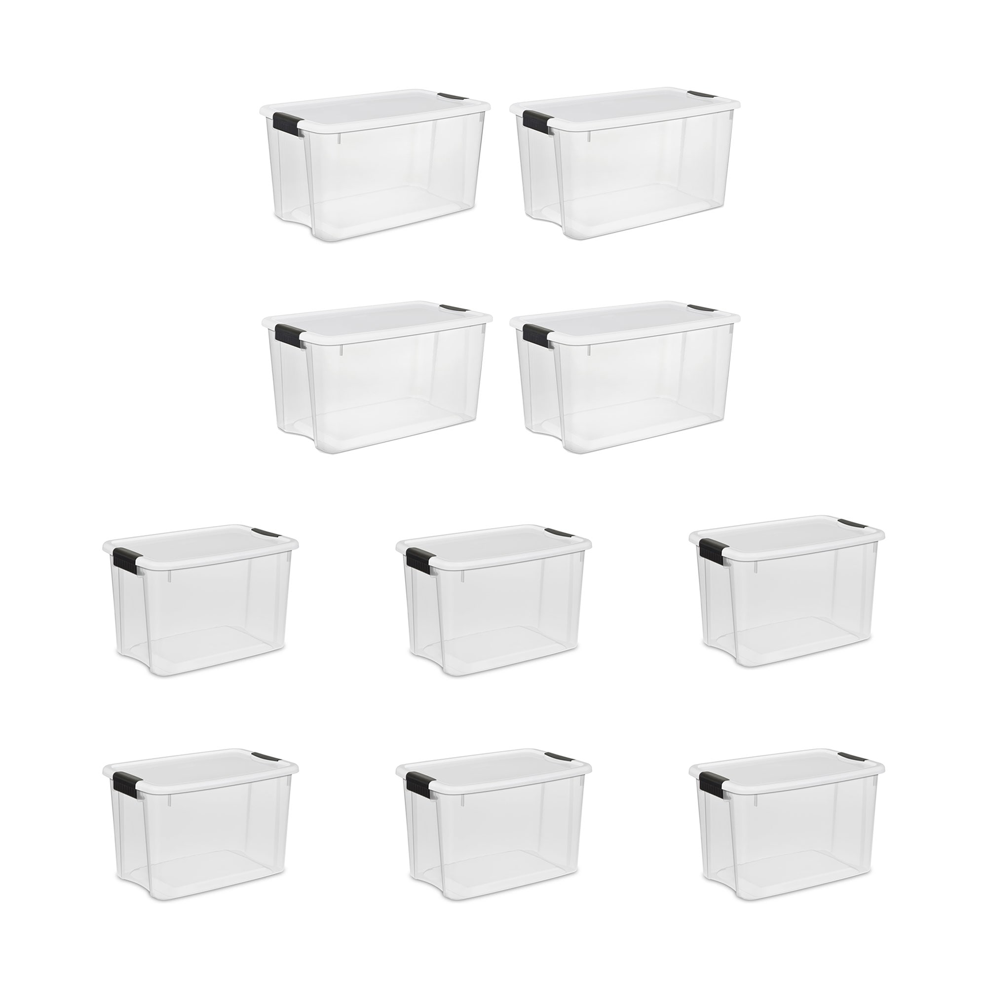 Sterilite Corporation 10-Pack Sterilite Large 17.5-Gallons (70-Quart) Clear  Tote with Latching Lid in the Plastic Storage Containers department at