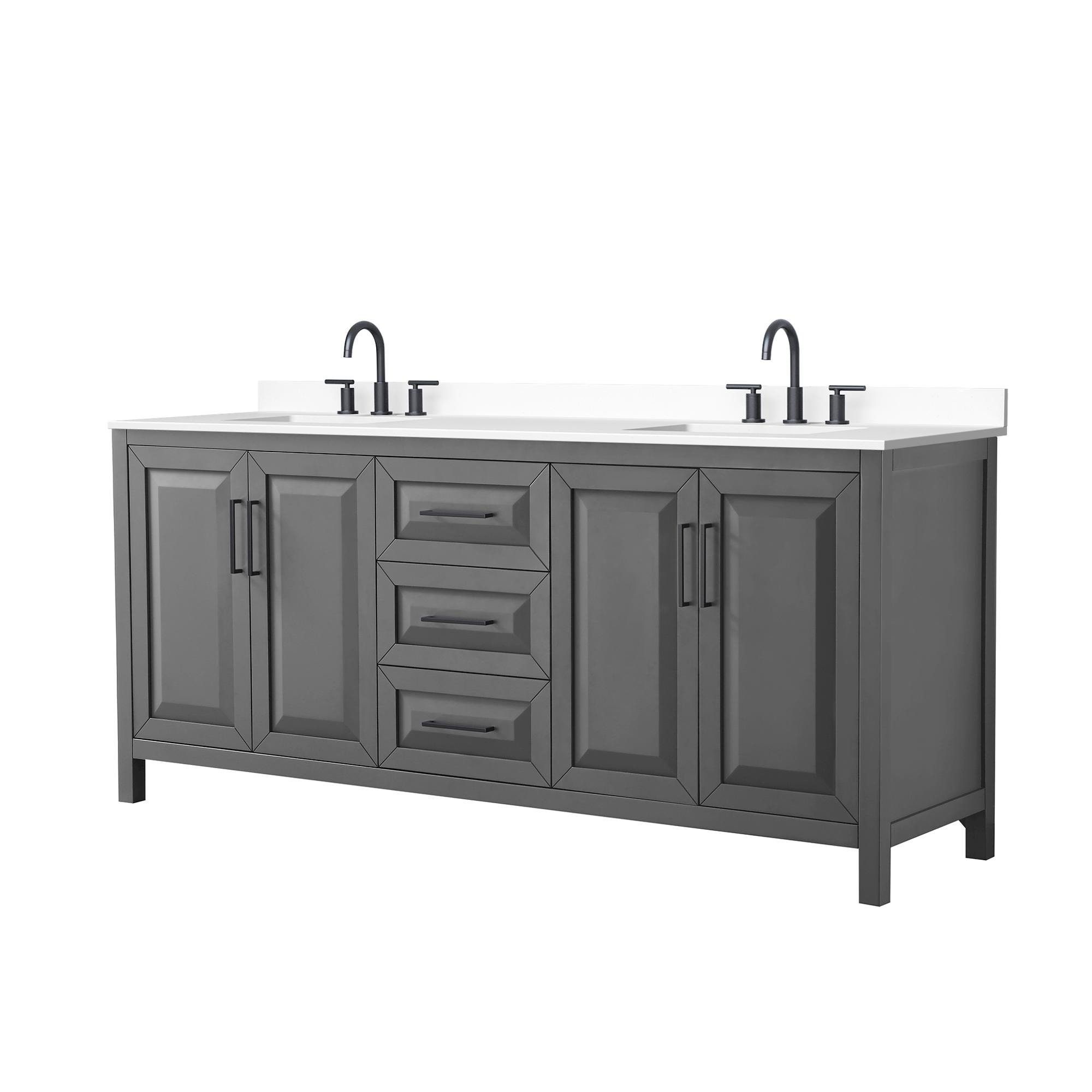Wyndham Collection Daria Bathroom Vanity with Undermount Sink and Quartz or Cultured Marble Top