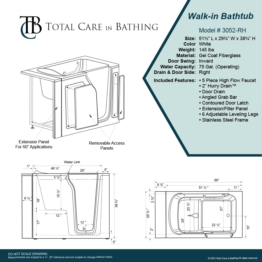 Total Care in Bathing 3052 RH bathtubs - View #7