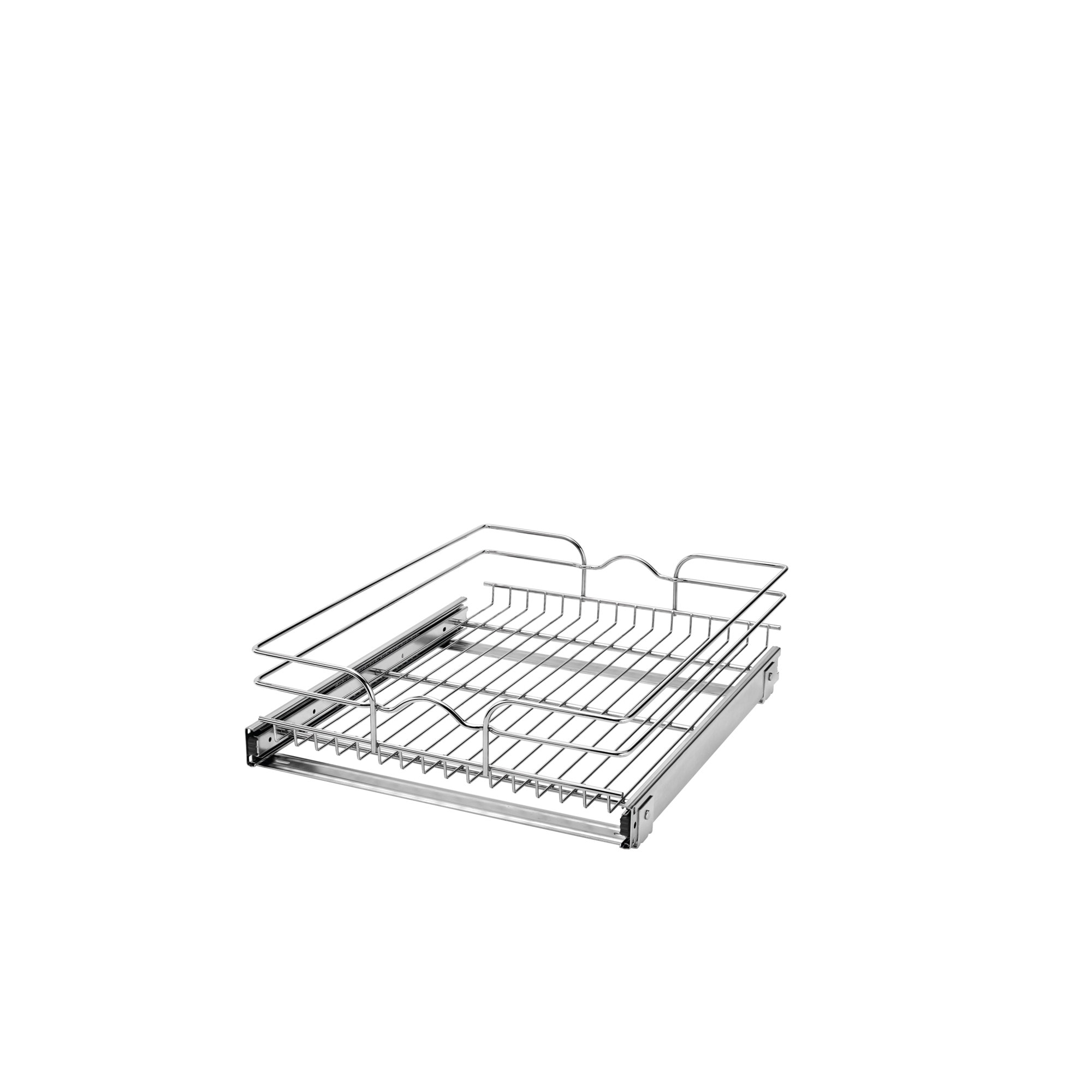 Home Zone Living 17 inchw Steel Mesh Basket Under Shelf Cabinet Pull Out, Size: 17W, Black