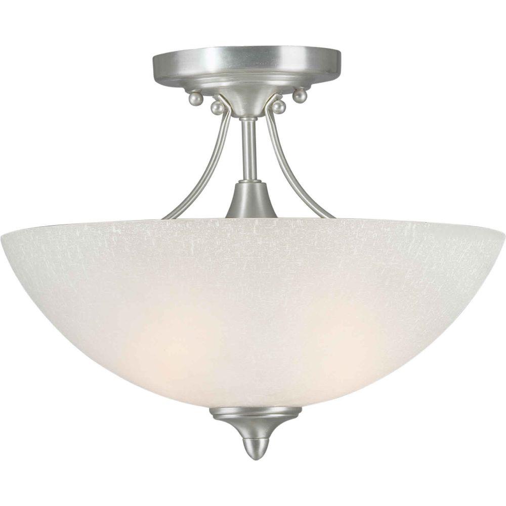  LW23780255 2-Light 11-in Brushed Nickel Semi-flush Mount Light