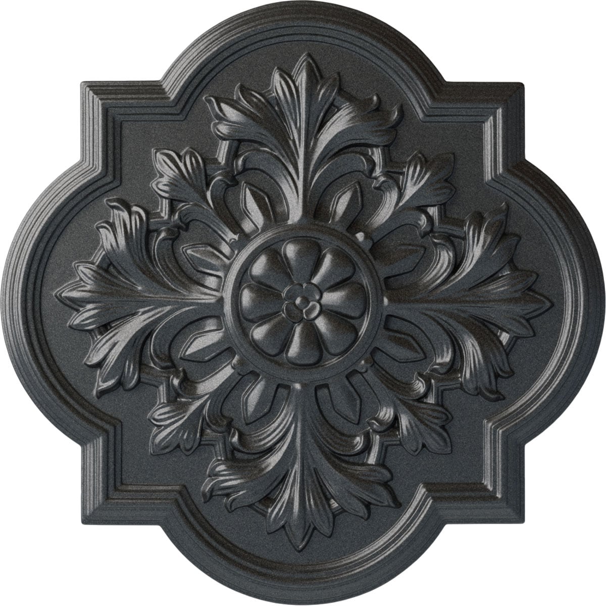 Ekena Millwork CM20BOPES Bonetti 20-in W x 20-in L Painted Pewter Polyurethane Whole Ceiling Medallion