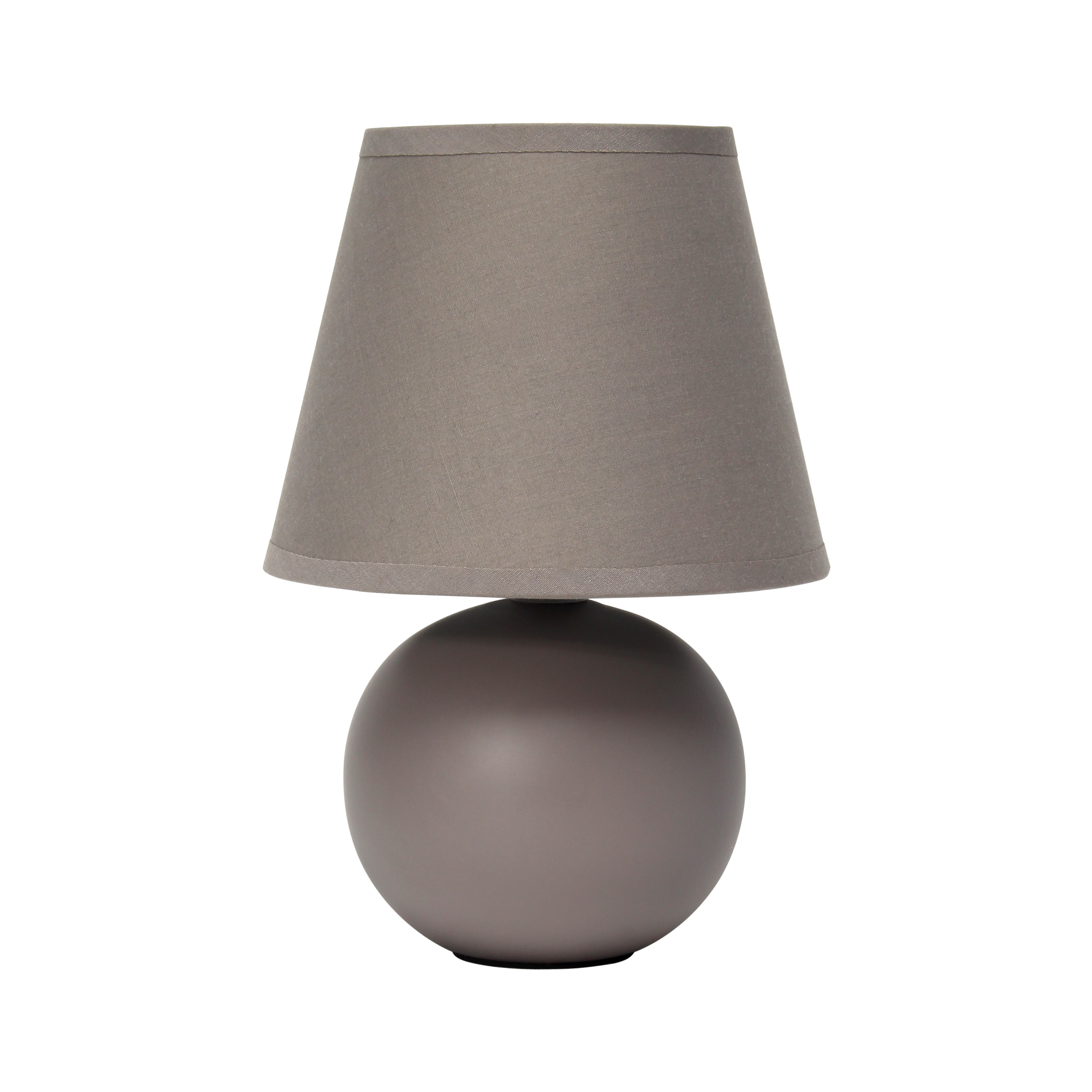 Simple Designs LT2008-GRY-LB 8.66-in Gray LED Rotary socket Table Lamp with Fabric Shade