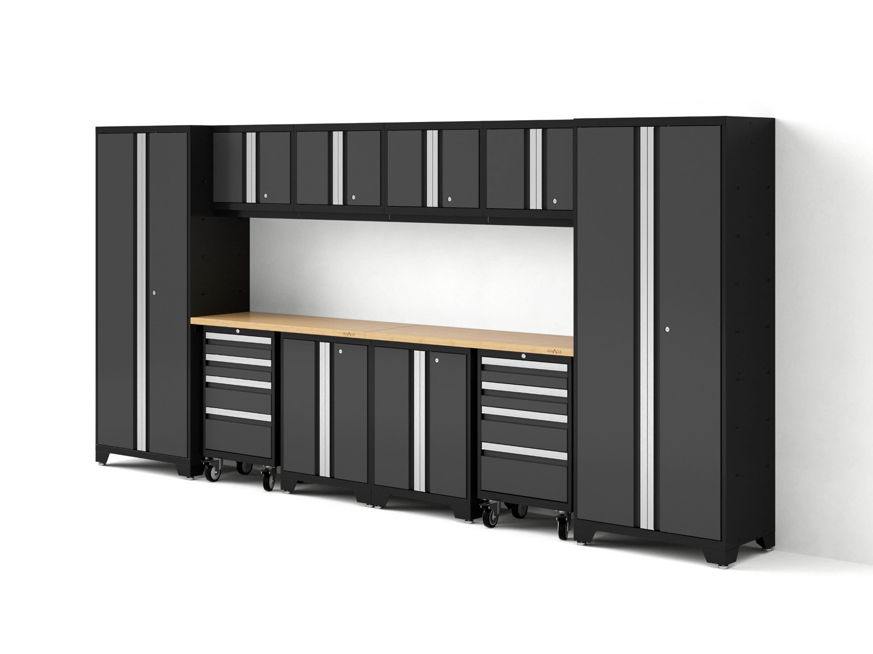 NewAge Products 156.0-in W x 76.75-in H x 18.0-in D 10 -Cabinets Steel Garage Storage System