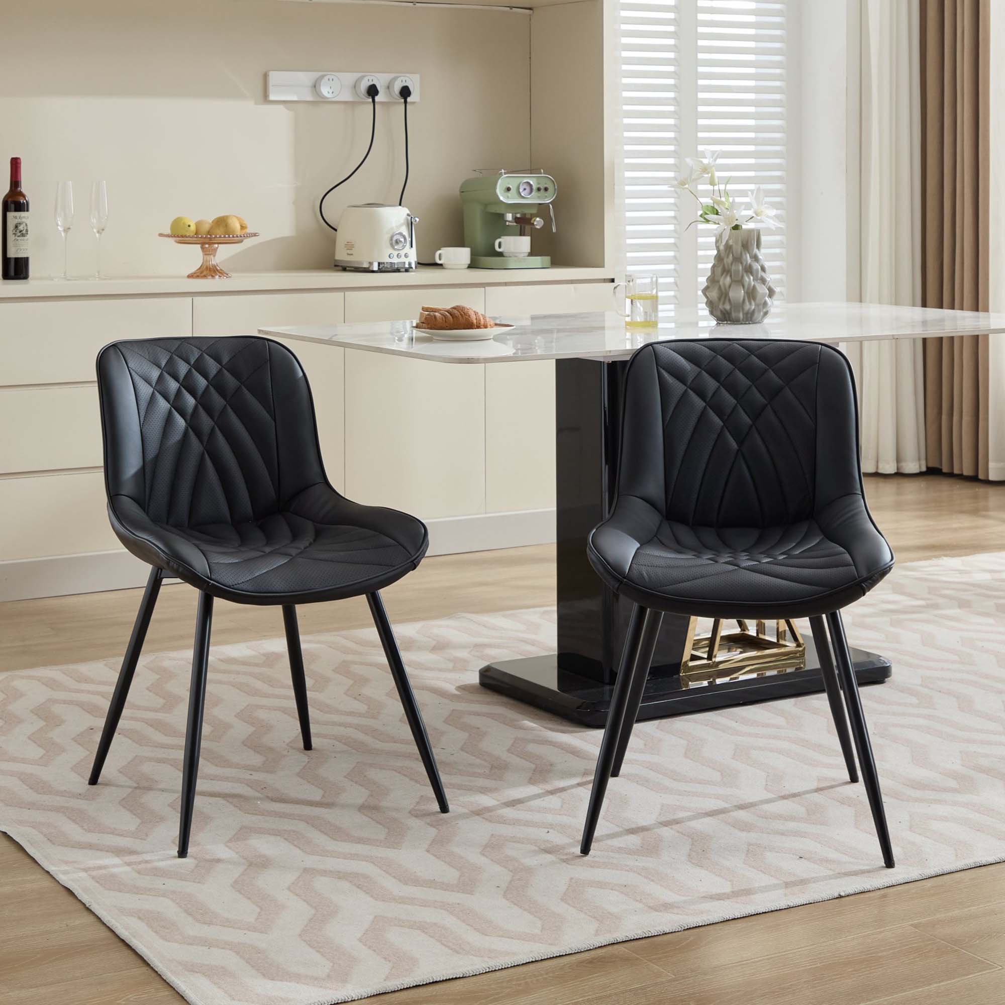 Fun Orange FUN25YZ15 Contemporary/Modern Synthetic Upholstered Dining Side Chair (Metal Frame)