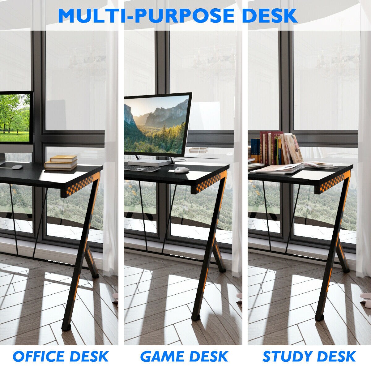 Goplus 29.5-in Black Modern/Contemporary Gaming Desk in the Desks  department at