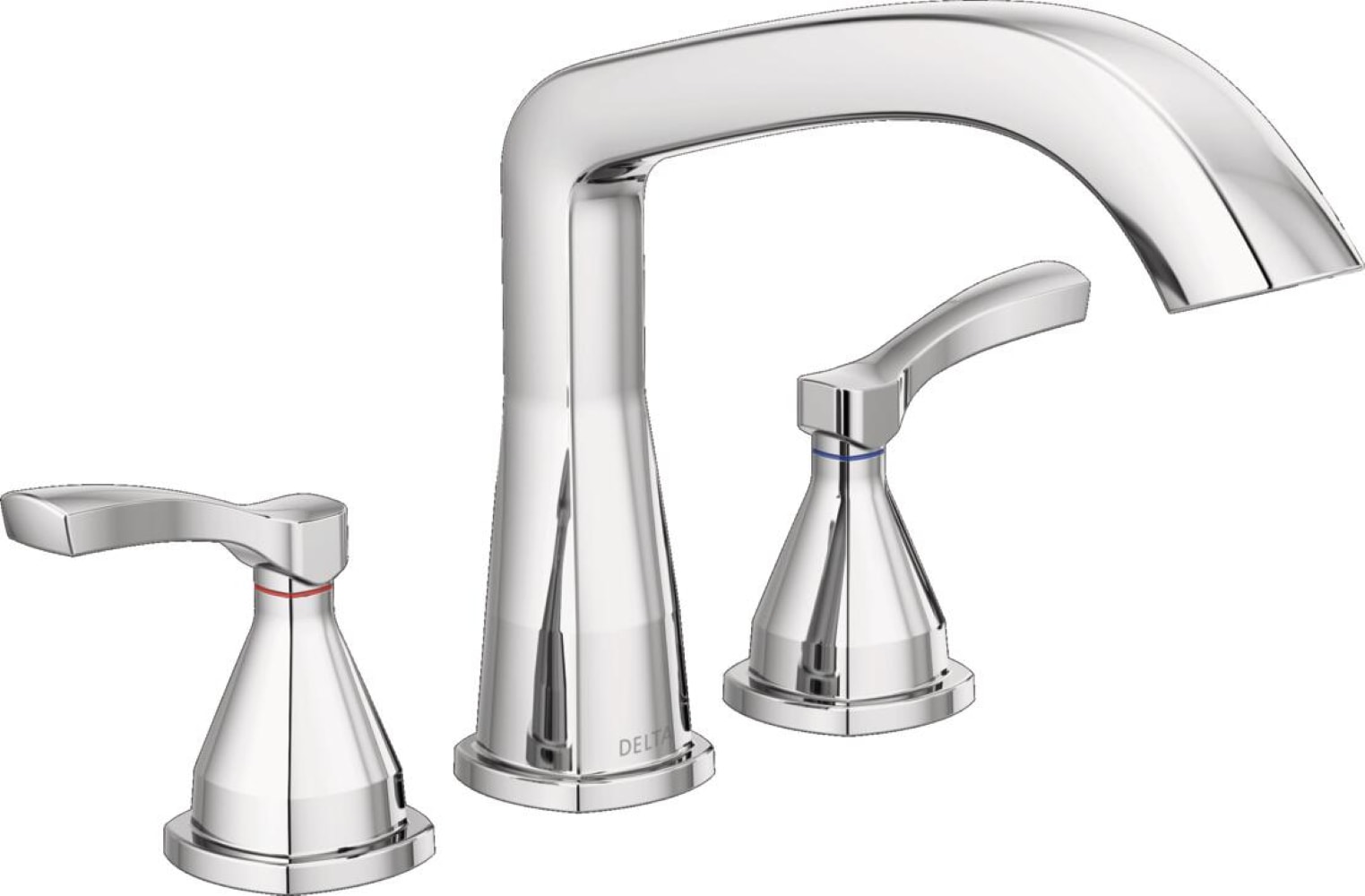 Delta T2776-PR Lumicoat Chrome 1-handle Deck-mount Roman Mid-arc Bathtub Faucet