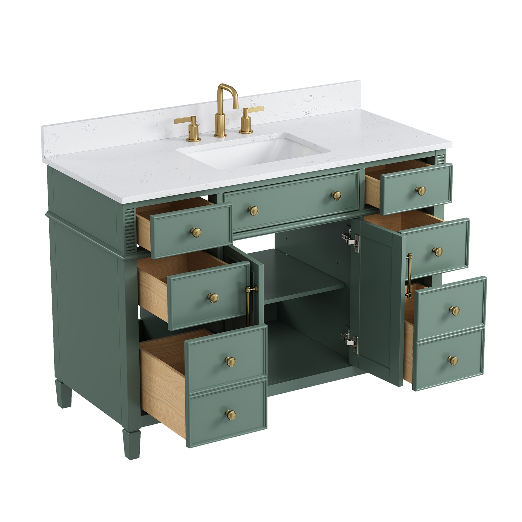 DELUXE LIVING Lisbon 48-in Sea Green Undermount Single Sink