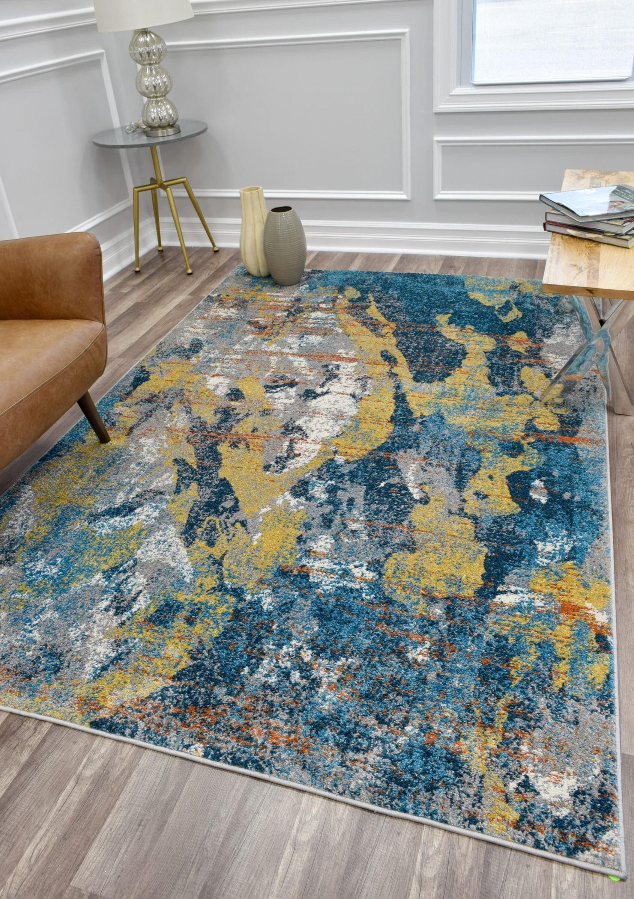 Rugs America Taylor 5 X 7 (ft) Gray Glitter Indoor Abstract Vintage ...