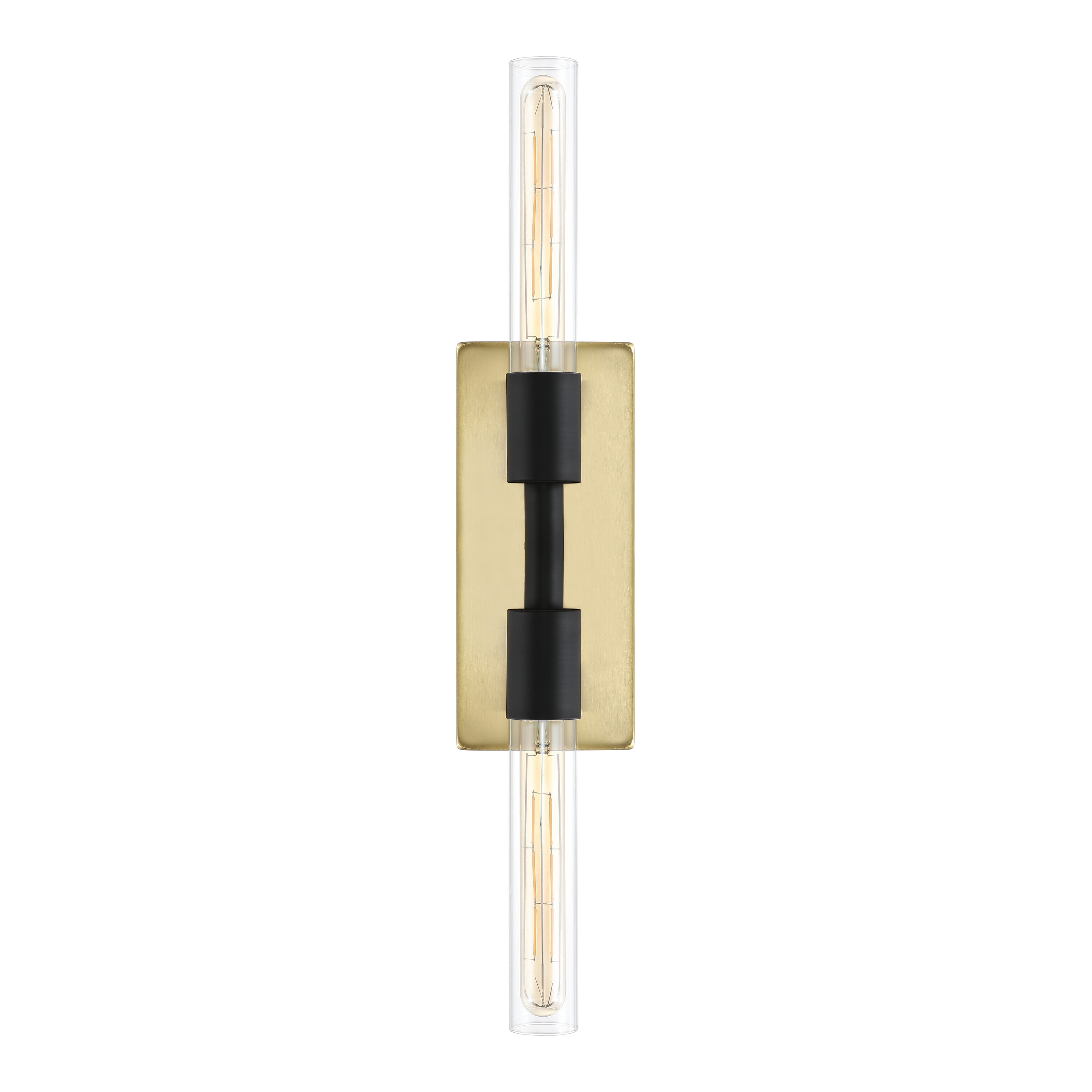 Nyx 24.5" Black and Brass Iron Wall Sconce