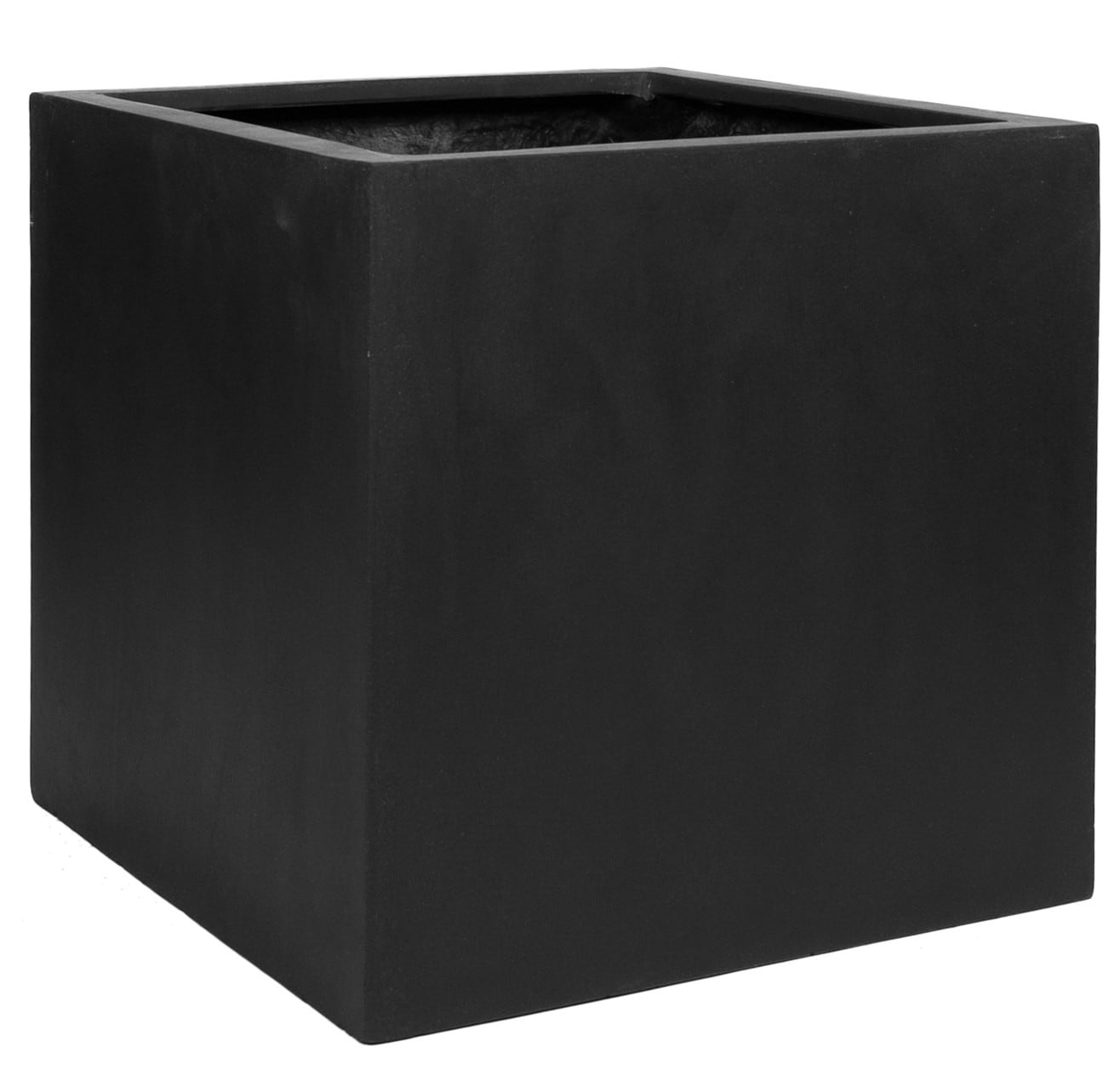 Pottery Pots E1003-60-01 Square 24.0-Inches W Extra Large Black Stone Contemporary/Modern Indoor/Outdoor Nursery planter