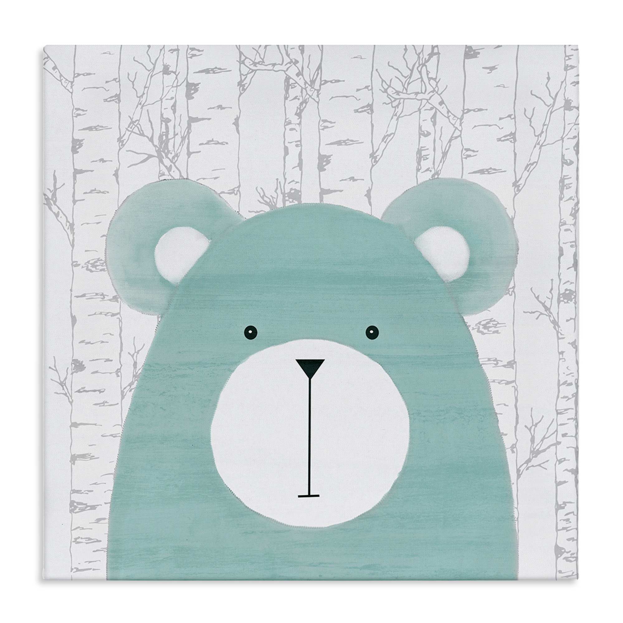 Stupell Industries BS-035-CN-17X17 Whimsical Bear on Birch Canvas Wall Art By Kim Allen 17 x 17