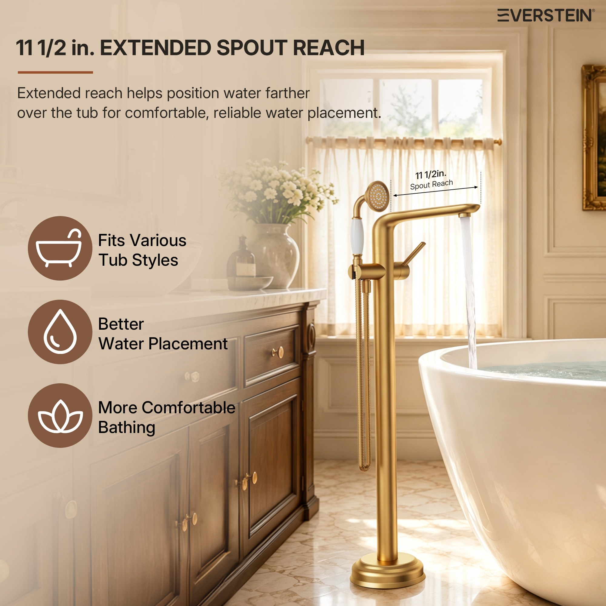EVERSTEIN SFS-1187-GD Roman-Tub-Faucets - View #6