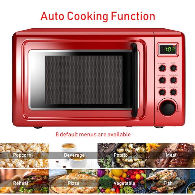 700 Watt Countertop Microwave Red, Costway Retro Countertop Microwave Oven 0 9cu Ft 900w