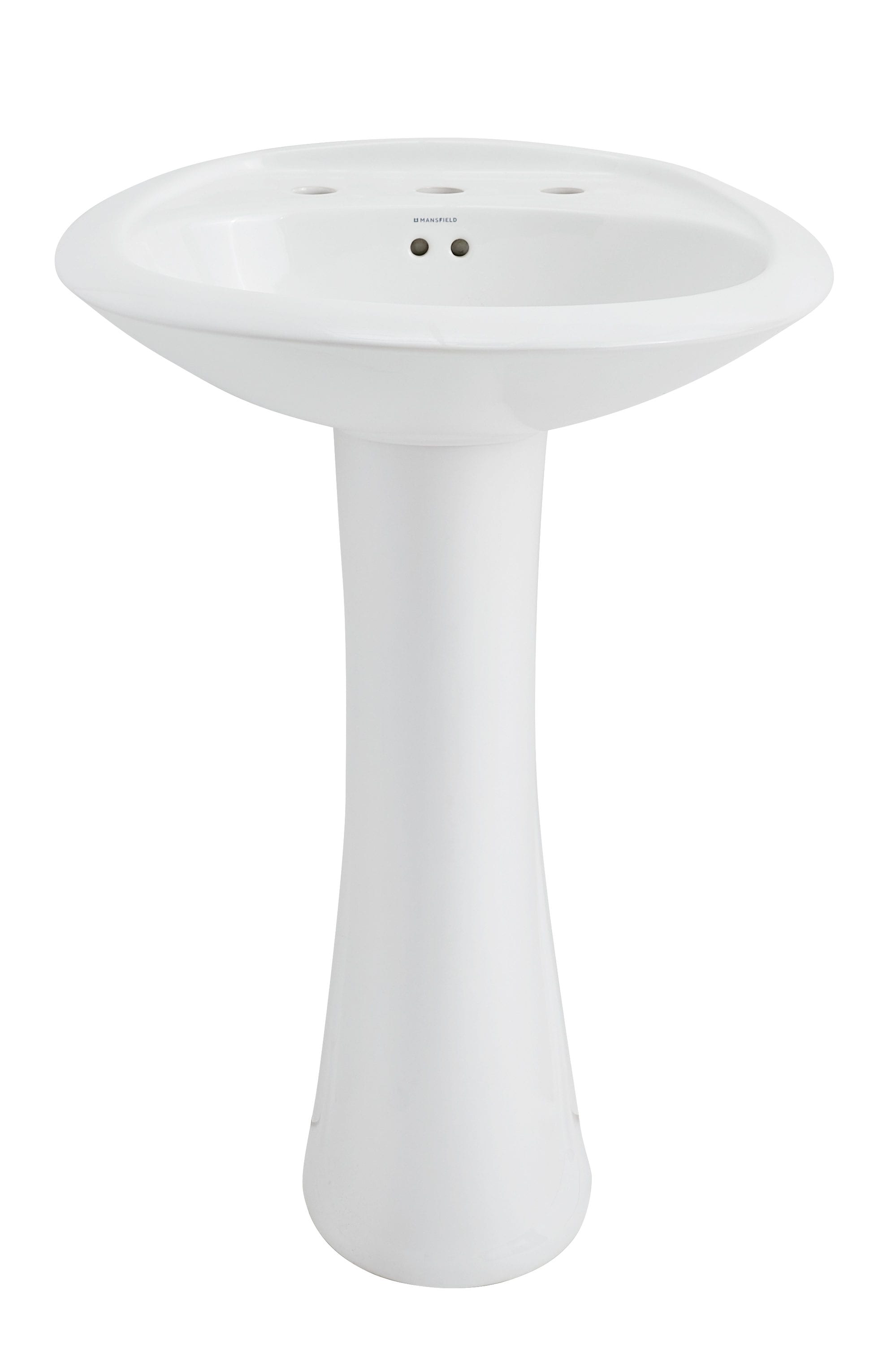 Ondine White Pedestal Bathroom Sink Combo with Overflow Hole