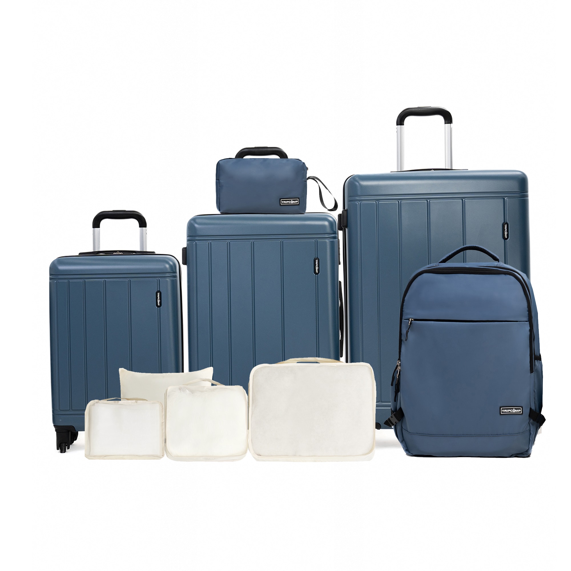 LOVMOR SF-H-W284P352166 9-Piece Set ABS and PC Hardshell Carry on Luggage Set with TSA Lock Carry On Suitcase Luggage Durable Suitcase Color BLUE