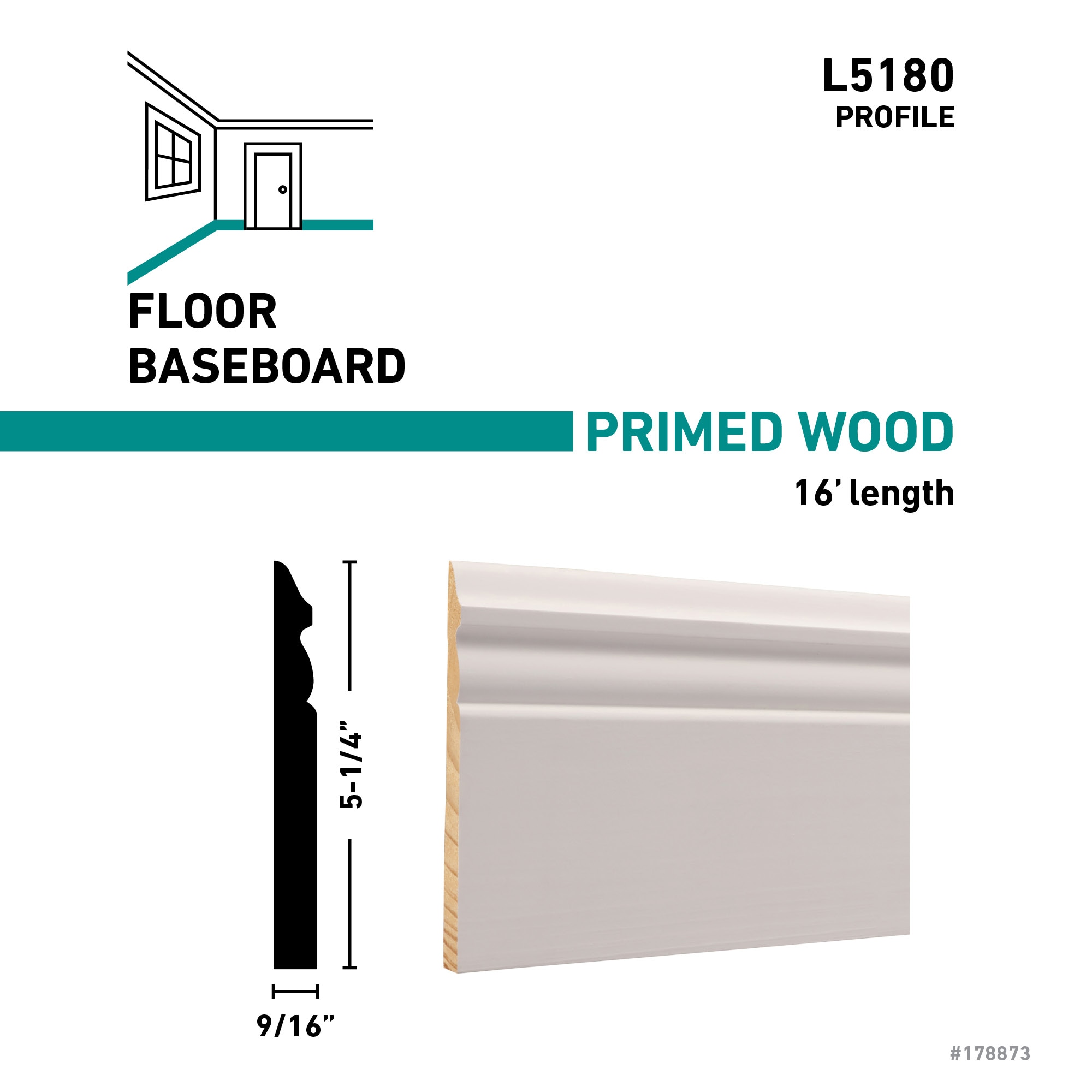 RELIABILT L518016FJPMD Baseboard-Moulding - View #3
