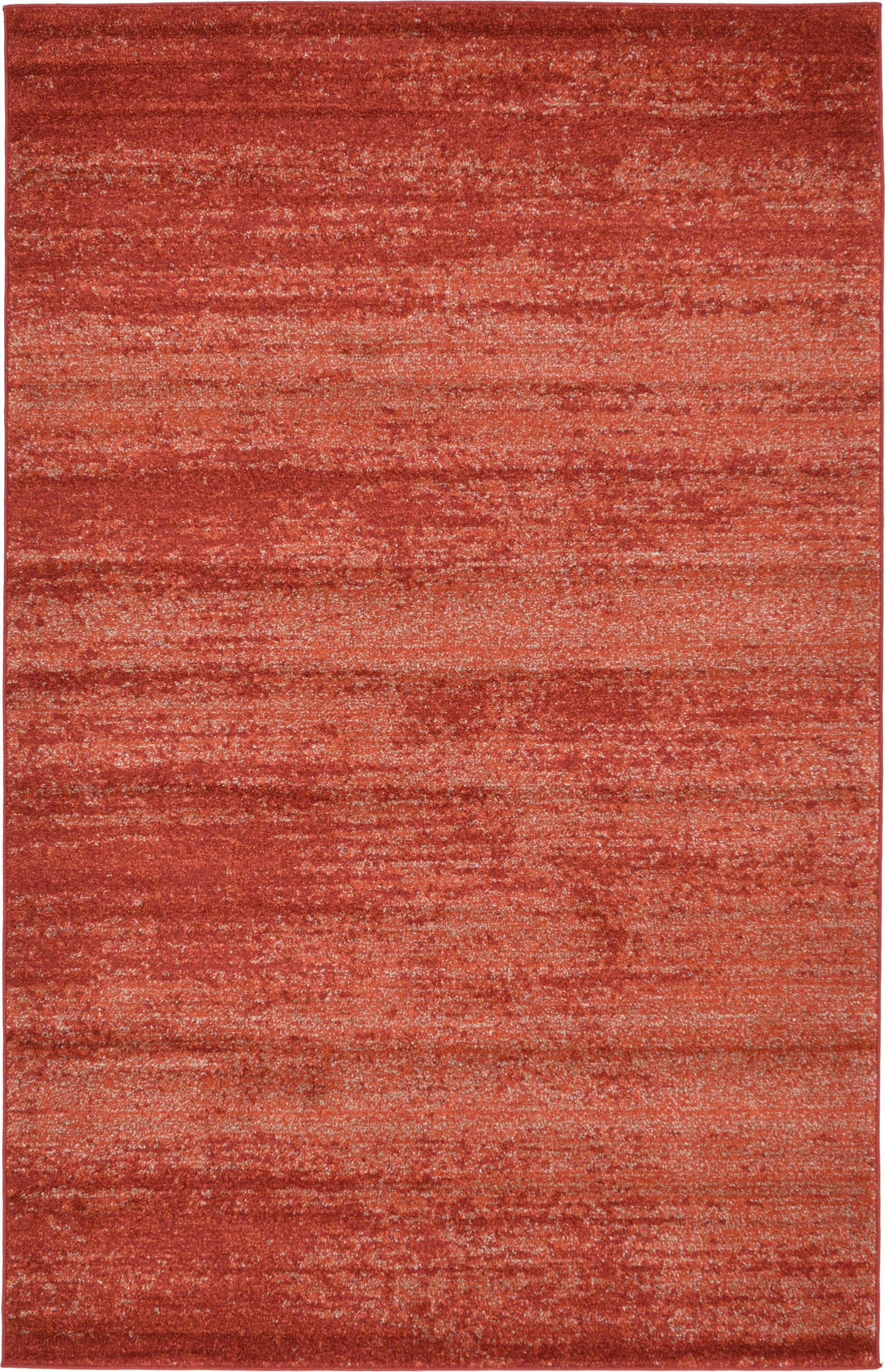 Unique Loom 3132346 Lucille Del Mar 5 x 8 (ft) Loomed Polypropylene Terracotta/Red Rectangular Indoor Distressed/Overdyed Area rug