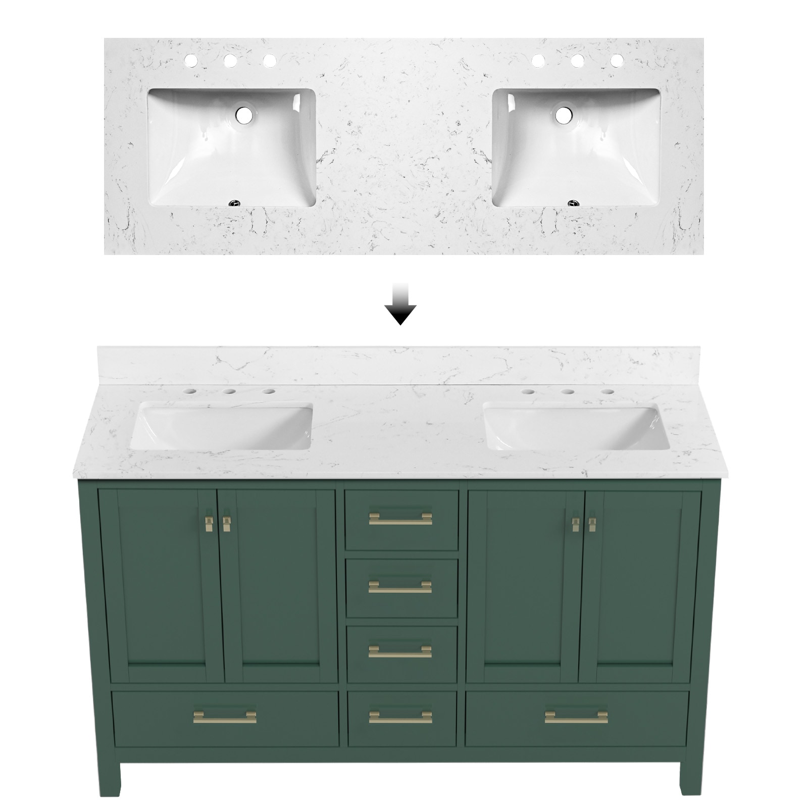 Poinic YUR-VW1C-60GN Bath-Vanity-Combo - View #5