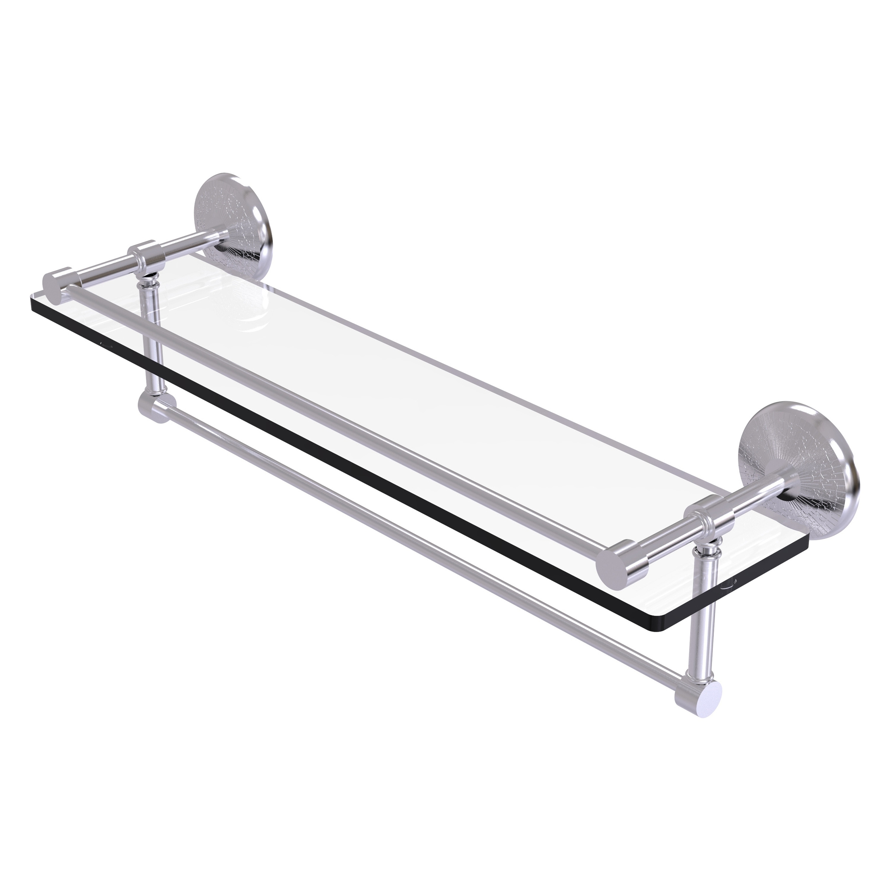 Allied Brass MC-1TB/22-GAL-SCH Monte Carlo Satin Chrome Wall mount Bathroom Shelf ( 22-in x 5-in x 5-in )