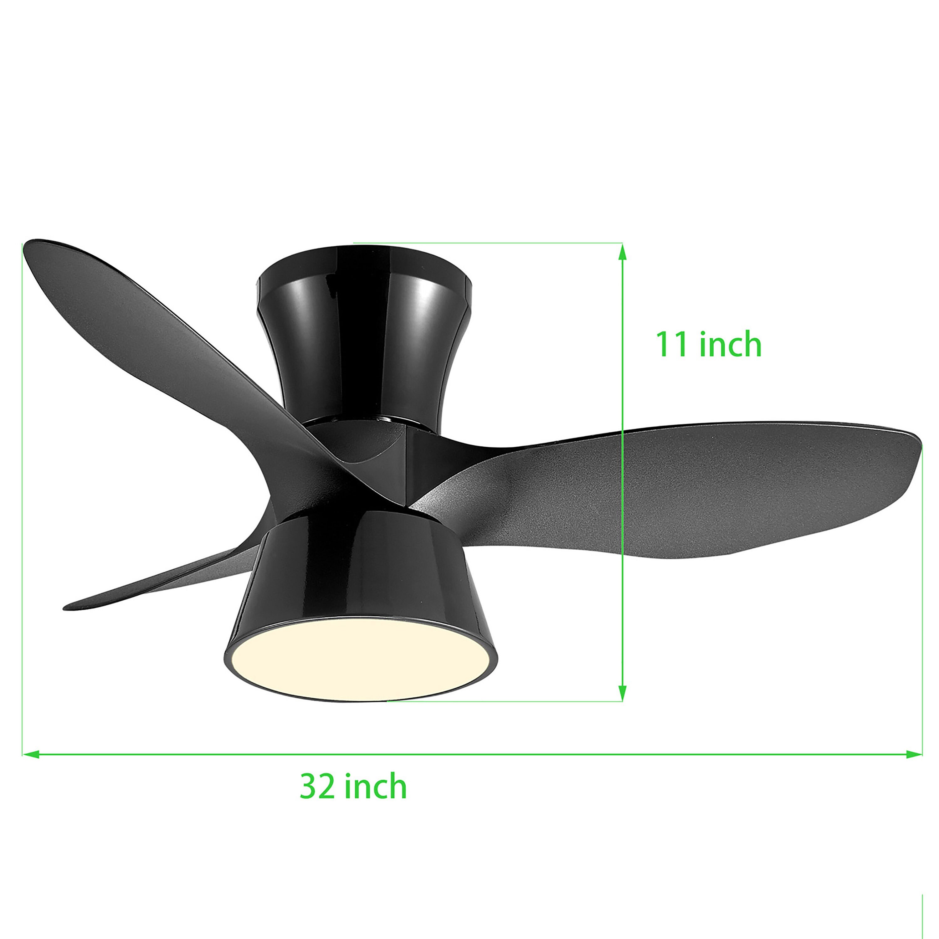 Maincraft 32-in Black Color-changing Integrated LED Indoor Flush