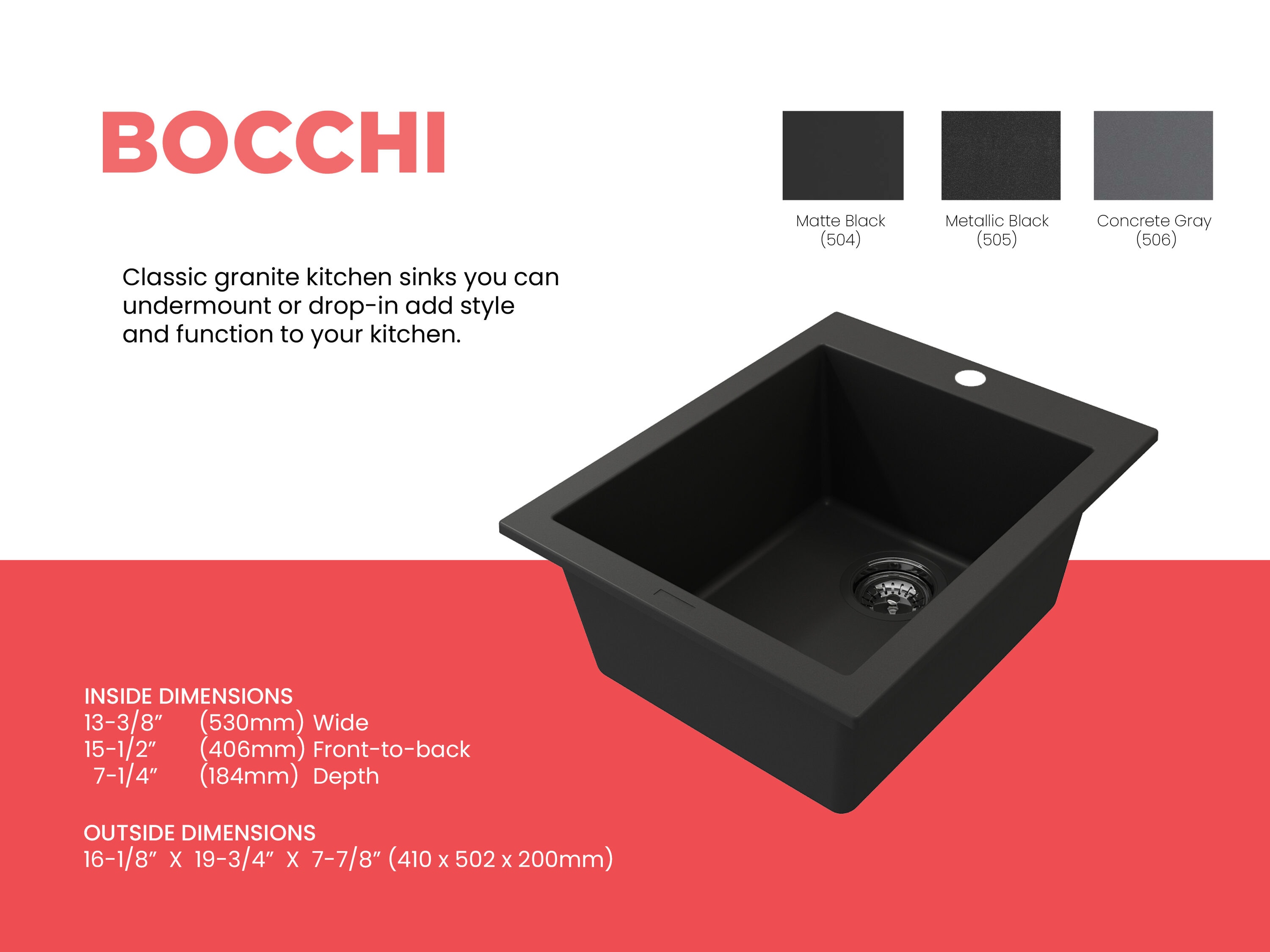 BOCCHI 1608-504-0126 Bar-Prep-Sinks - View #4
