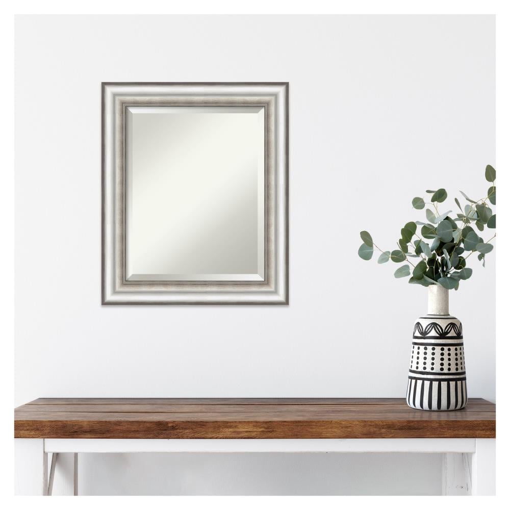 Rectangular Silver Beveled Bathroom Vanity Wall Mirror