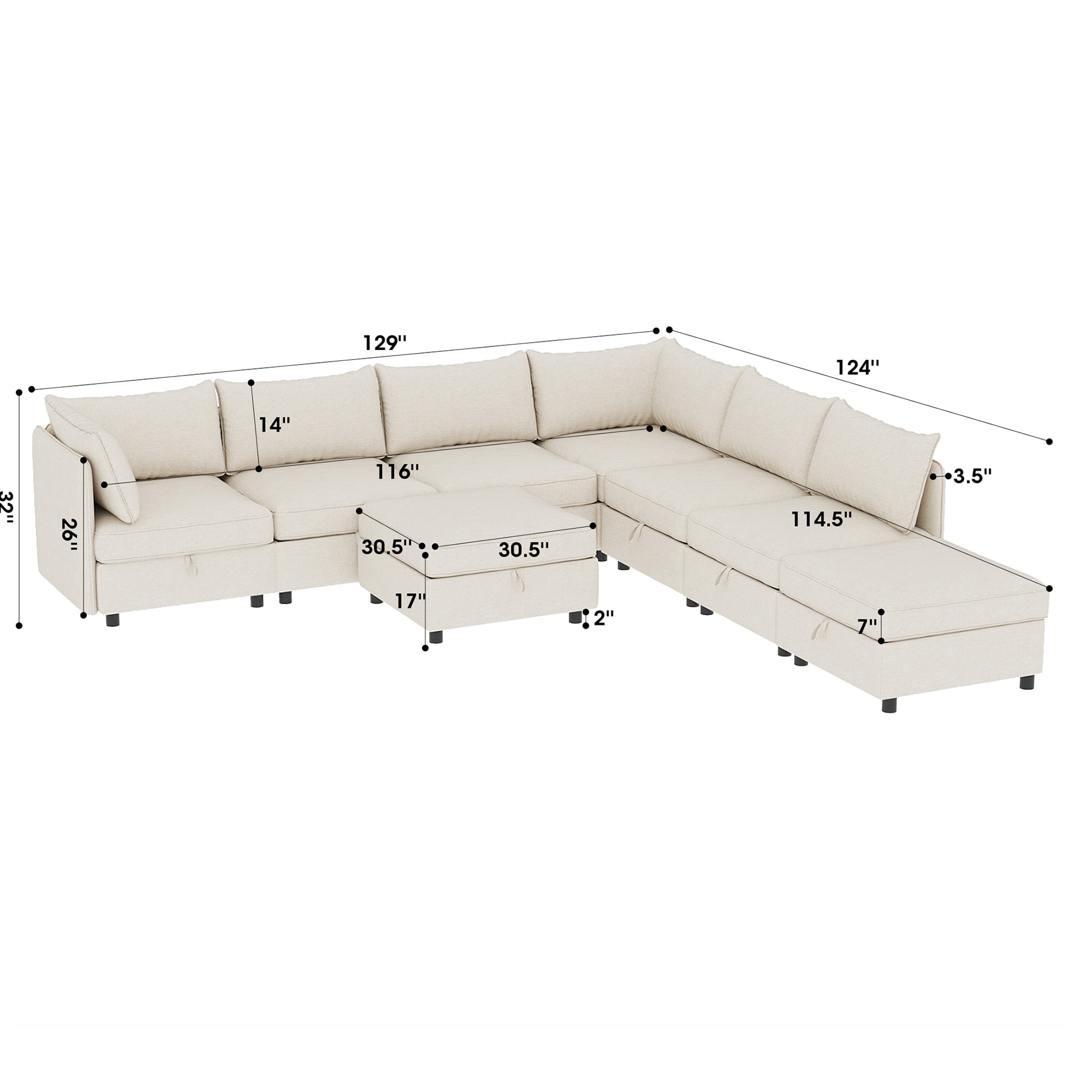 SINOFURN SYA020327BG Sofas-Loveseats - View #4