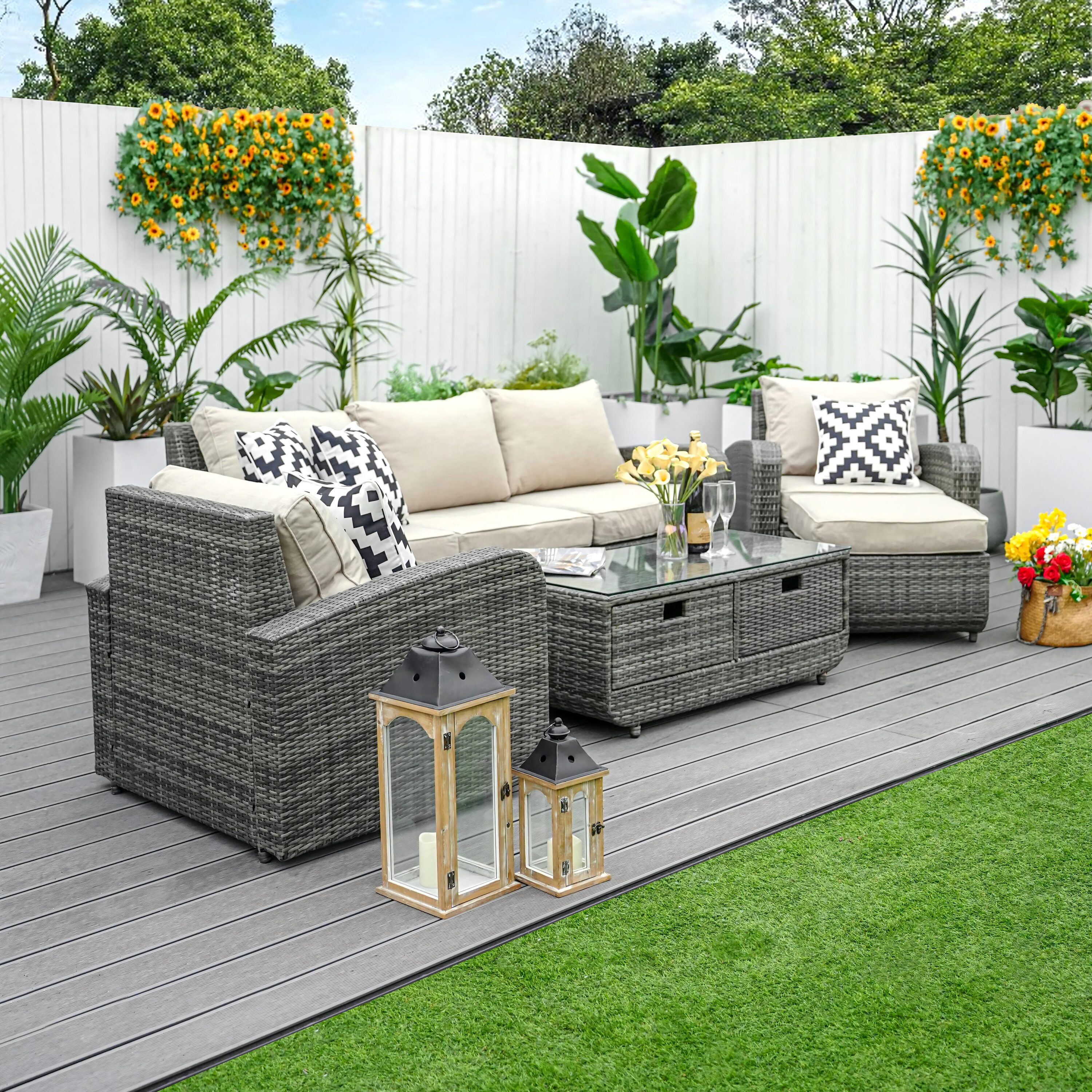 Direct Wicker DWS-N1515-GRAY Patio-Conversation-Sets - View #4