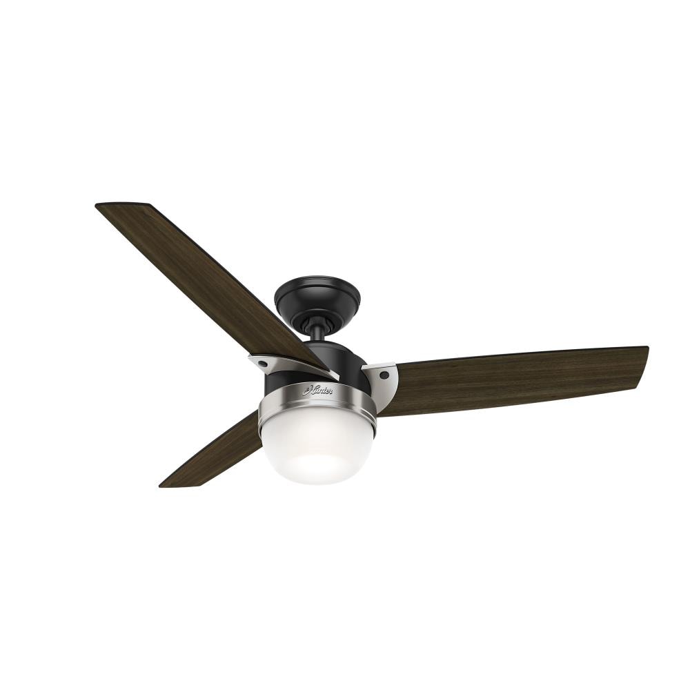 Hunter 59228 Flare 48-in Black and Brushed Nickel Ceiling Fan with Light and Remote (3-Blade)