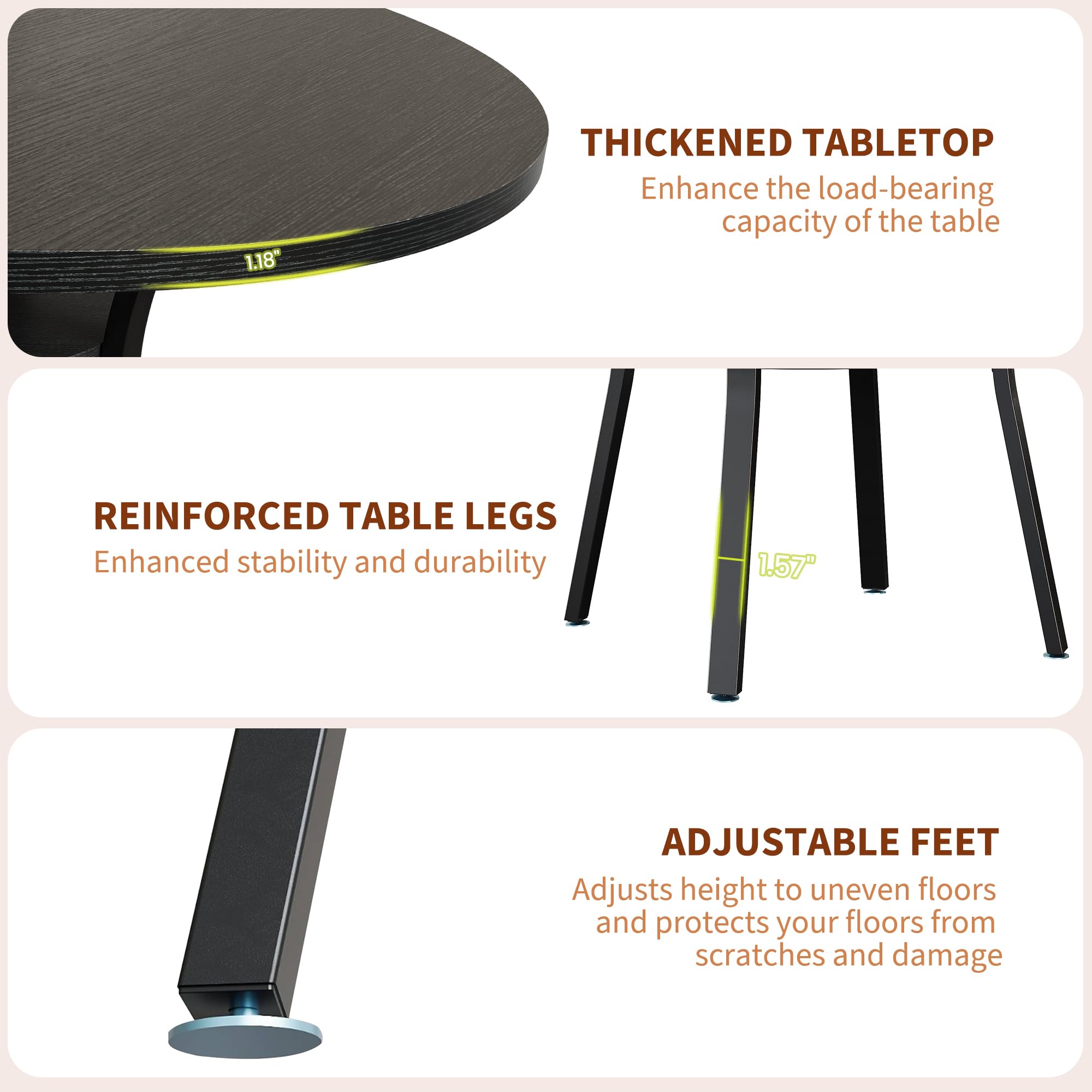 GarveeLife LROY-PHK-35XTTKPB Dining-Tables - View #7