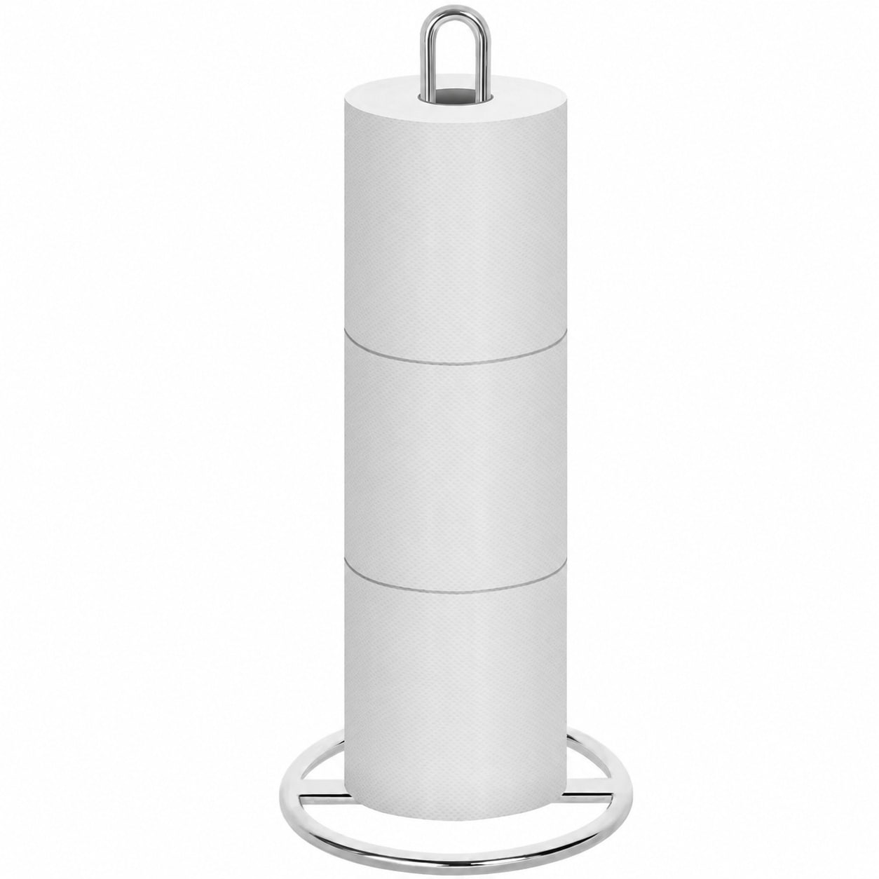 Aoibox  Silver Steel Freestanding Toilet Paper Holder with Screw Mounting 13L x 7W for Floor Layout and Bathroom Storage