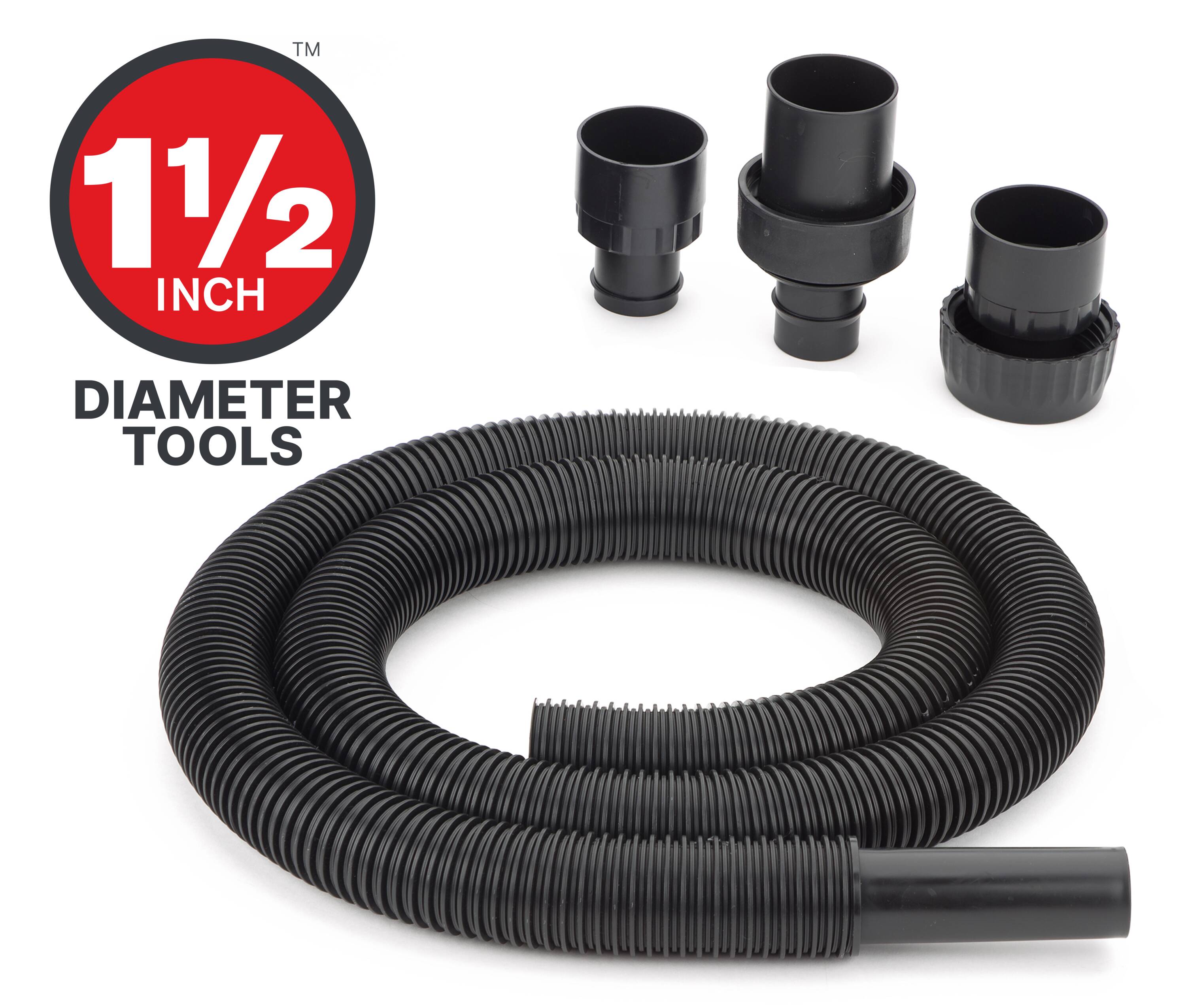 1.5 Inch Commercial Grade Home Shop Vacuum Hose with 2 Vacuum & Tool  Adapters