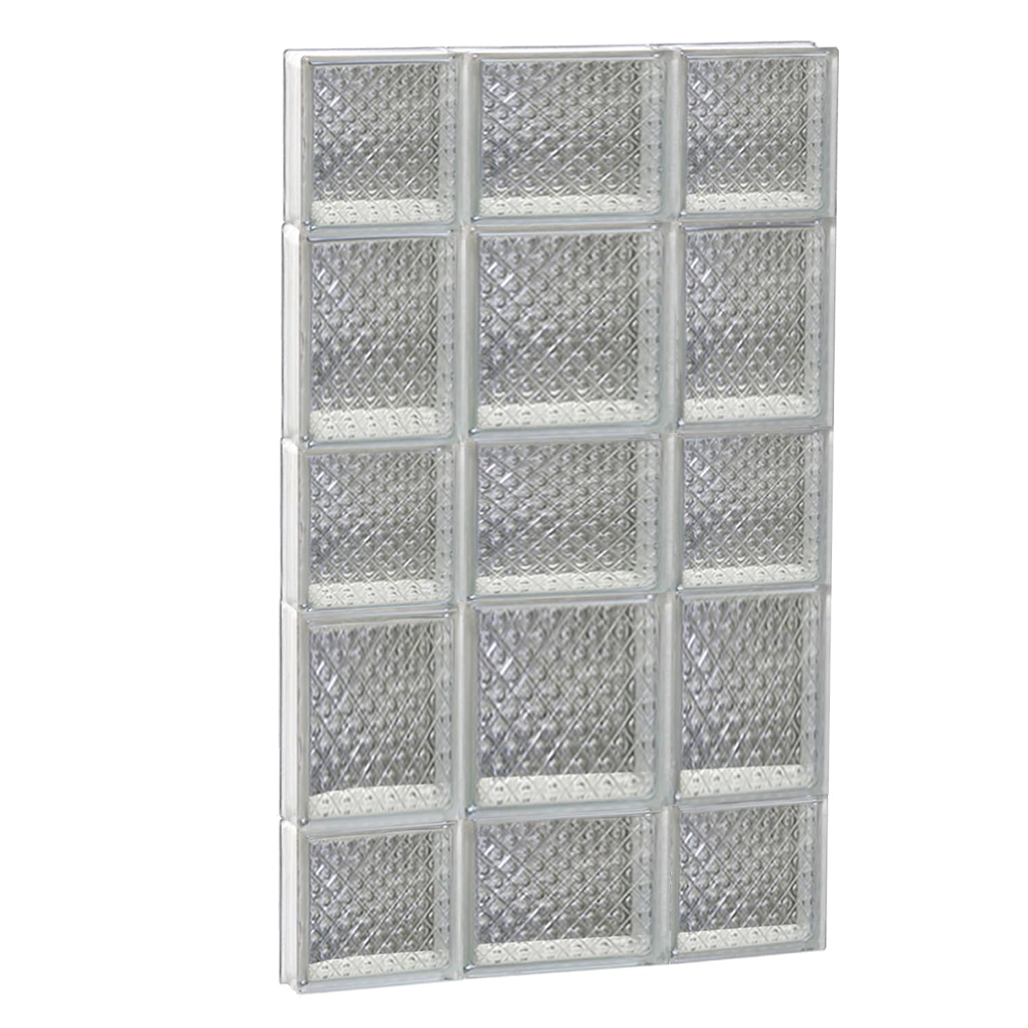 REDI2SET S2034DP Diamond Glass 19-1/4-in x 32-3/4-in Frameless Replacement Glass Block Window